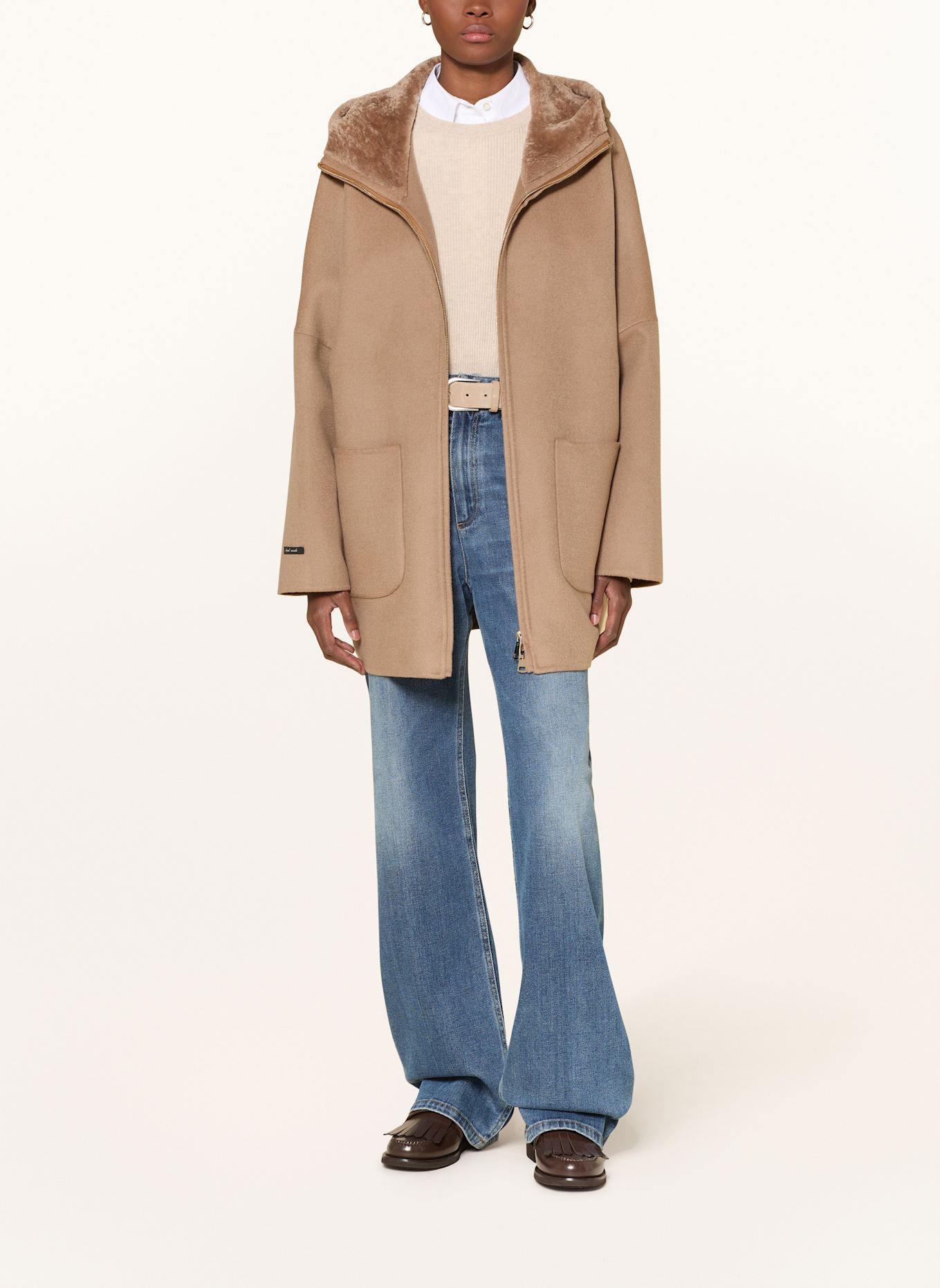 manzoni 24 Sweter L.PIANA z dodatkiem kaszmiru: CAMELOWY