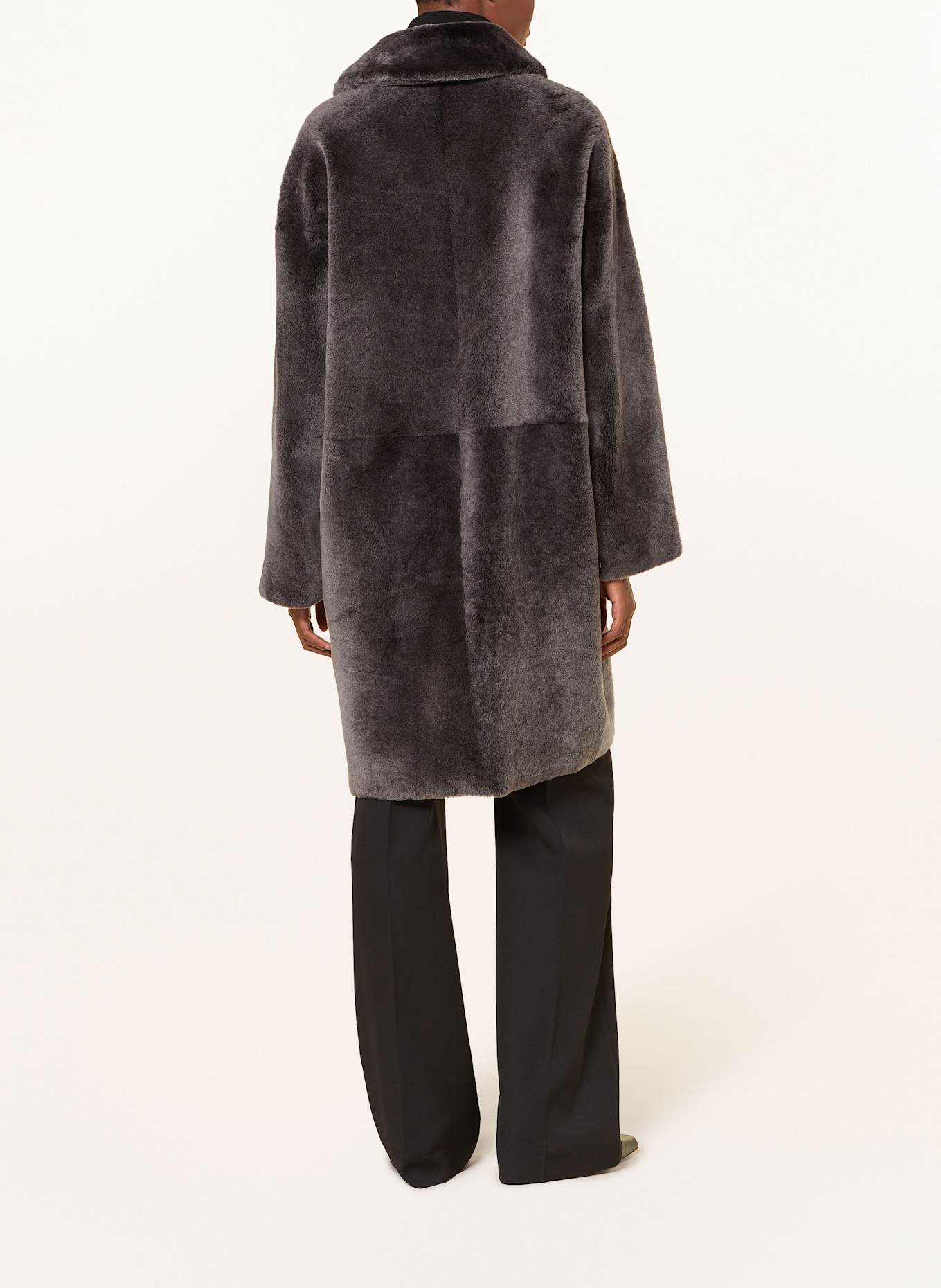 manzoni 24 Płaszcz skórzany dwustronny: SZARY