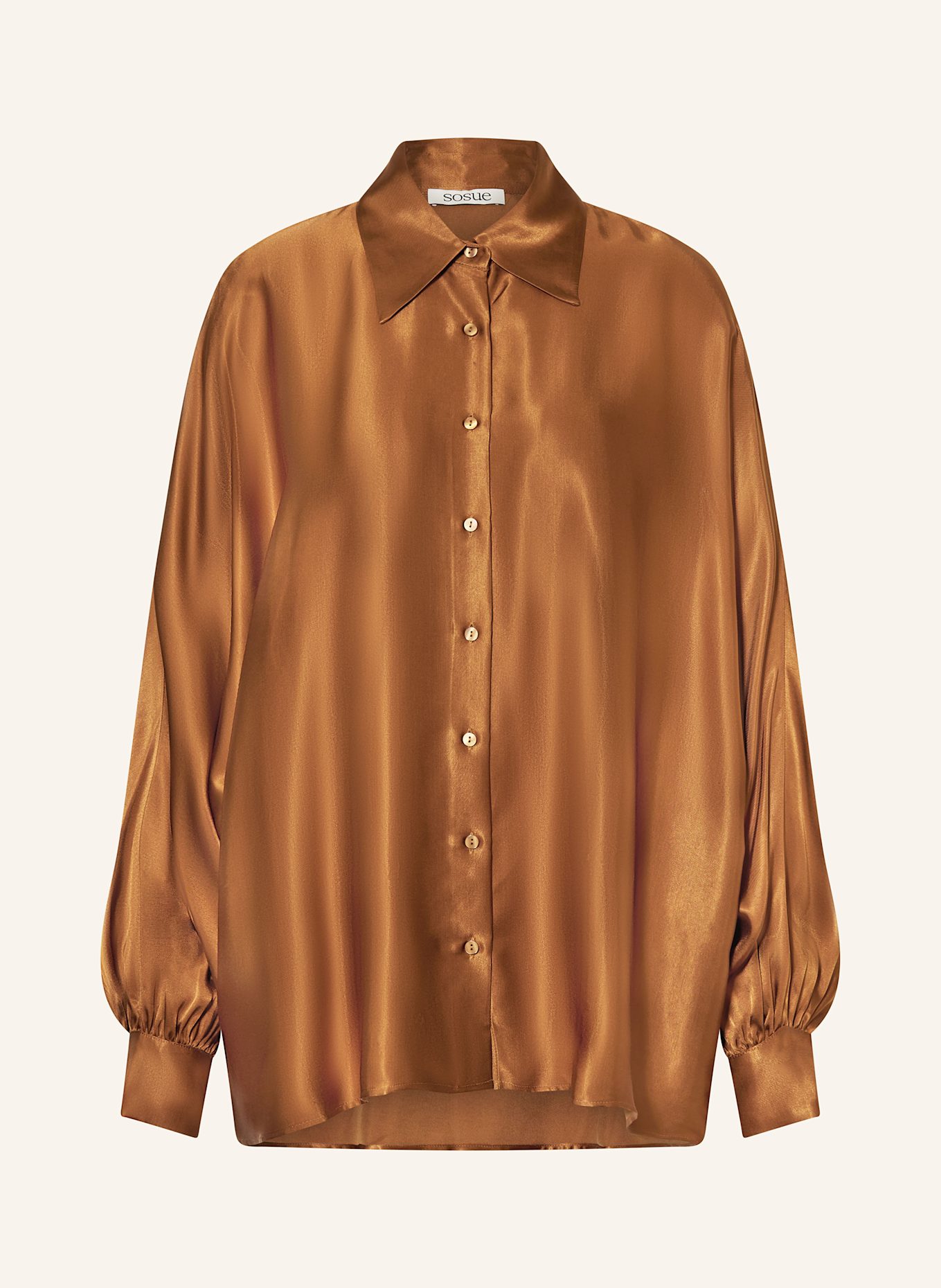 SoSUE Satinbluse ANTONIA: BRAUN