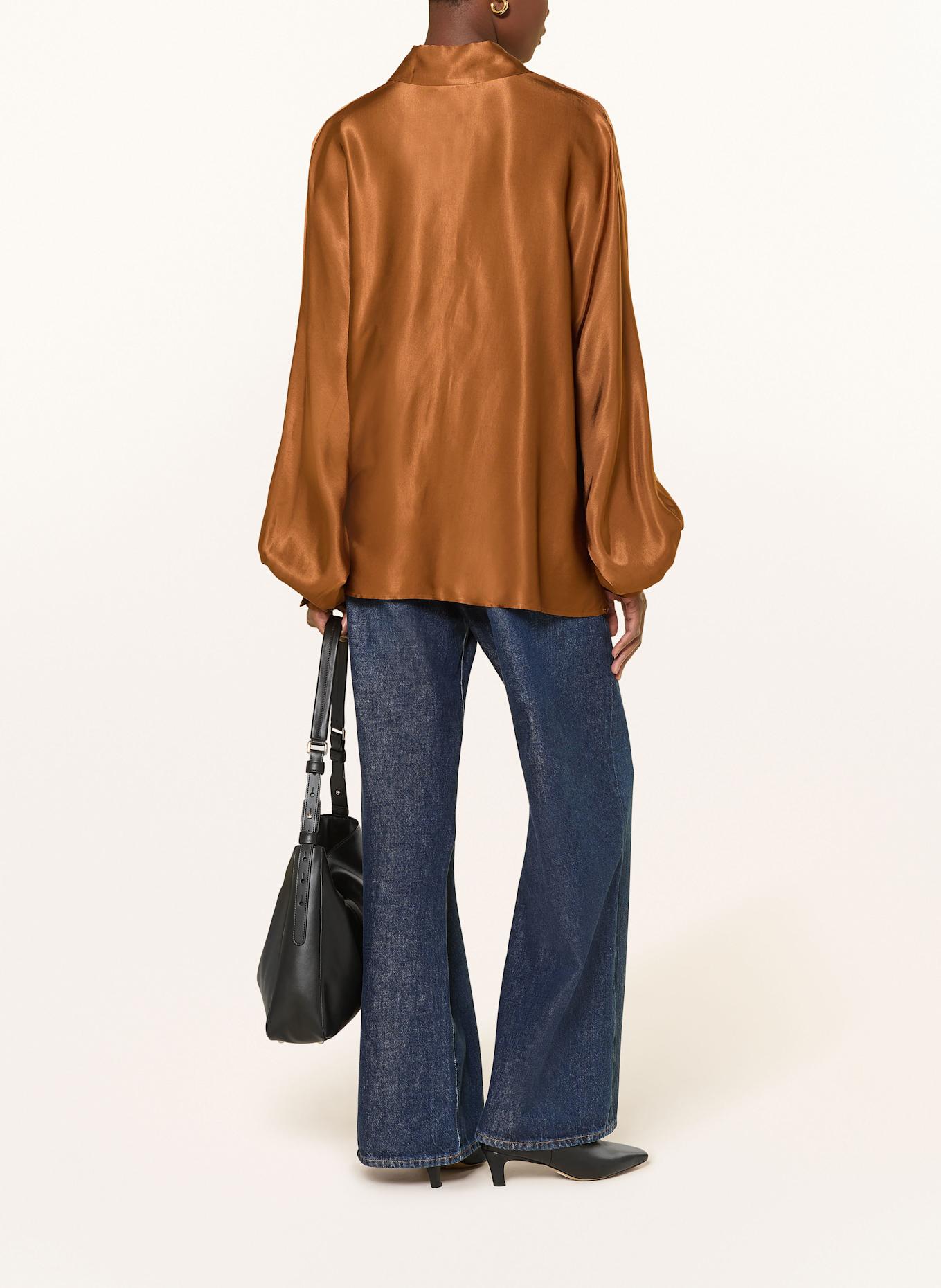 SoSUE Satinbluse ANTONIA: BRAUN