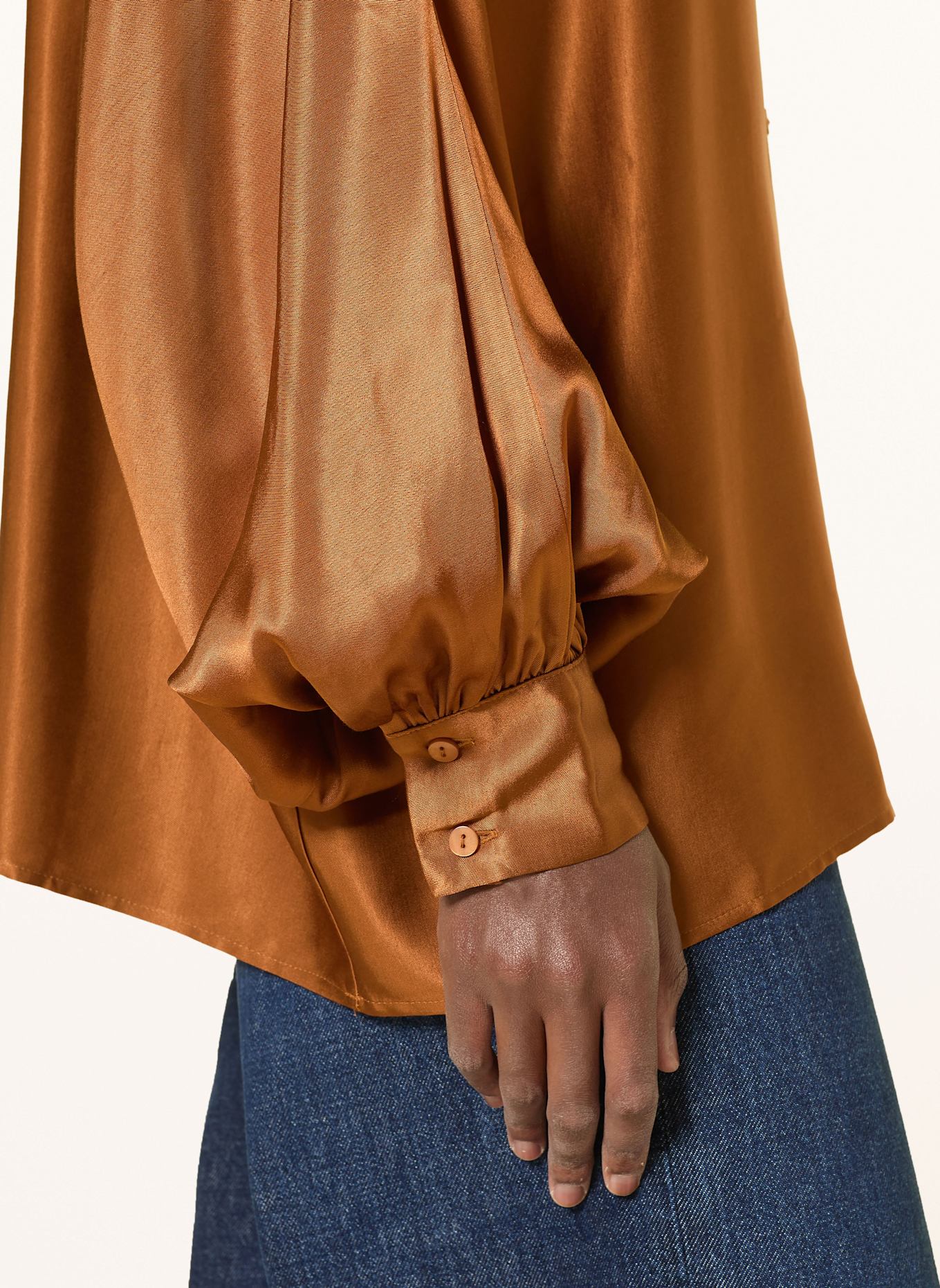 SoSUE Satinbluse ANTONIA: BRAUN