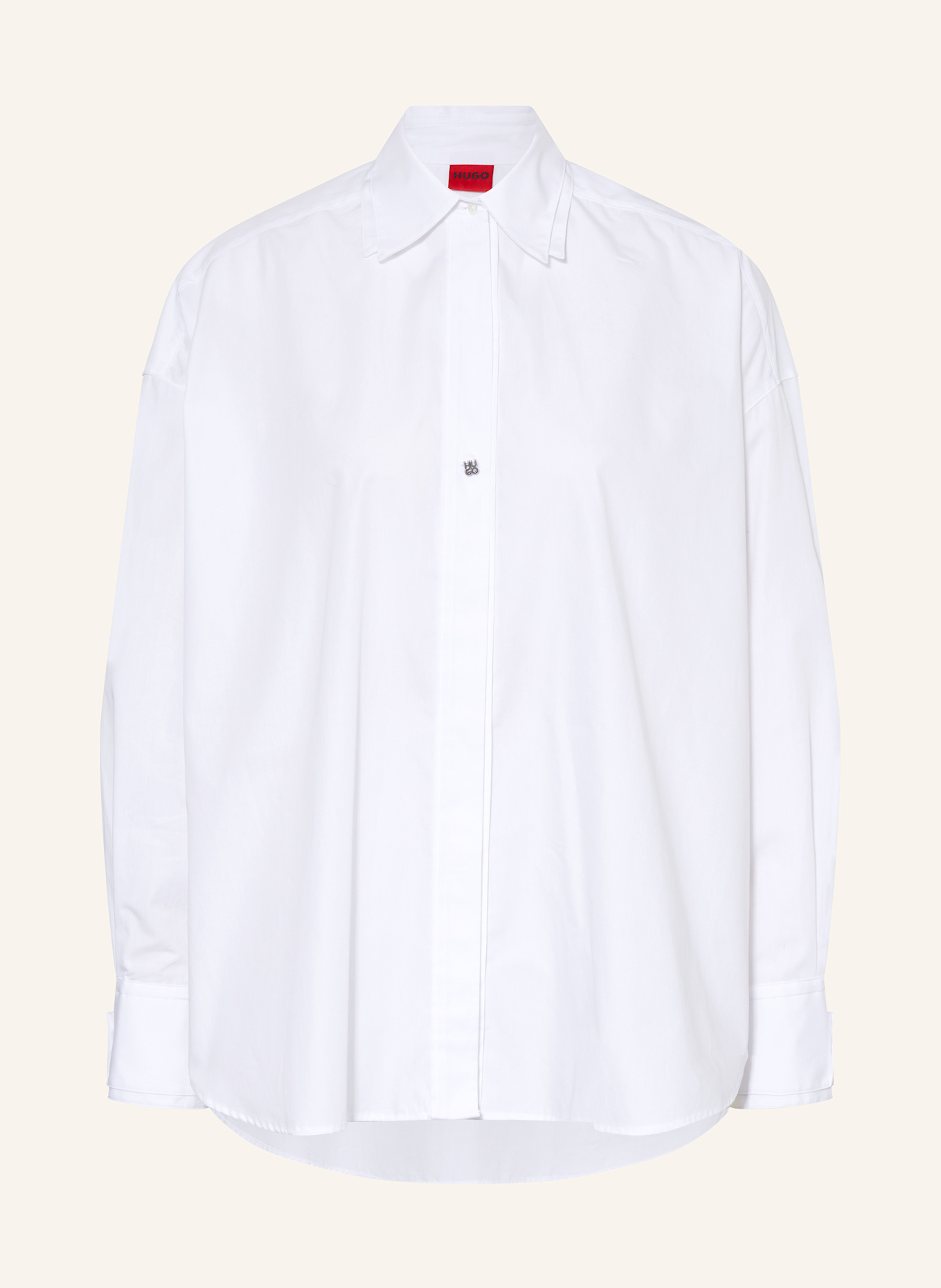 HUGO Oversized-Hemdbluse ECHARMING: WEISS