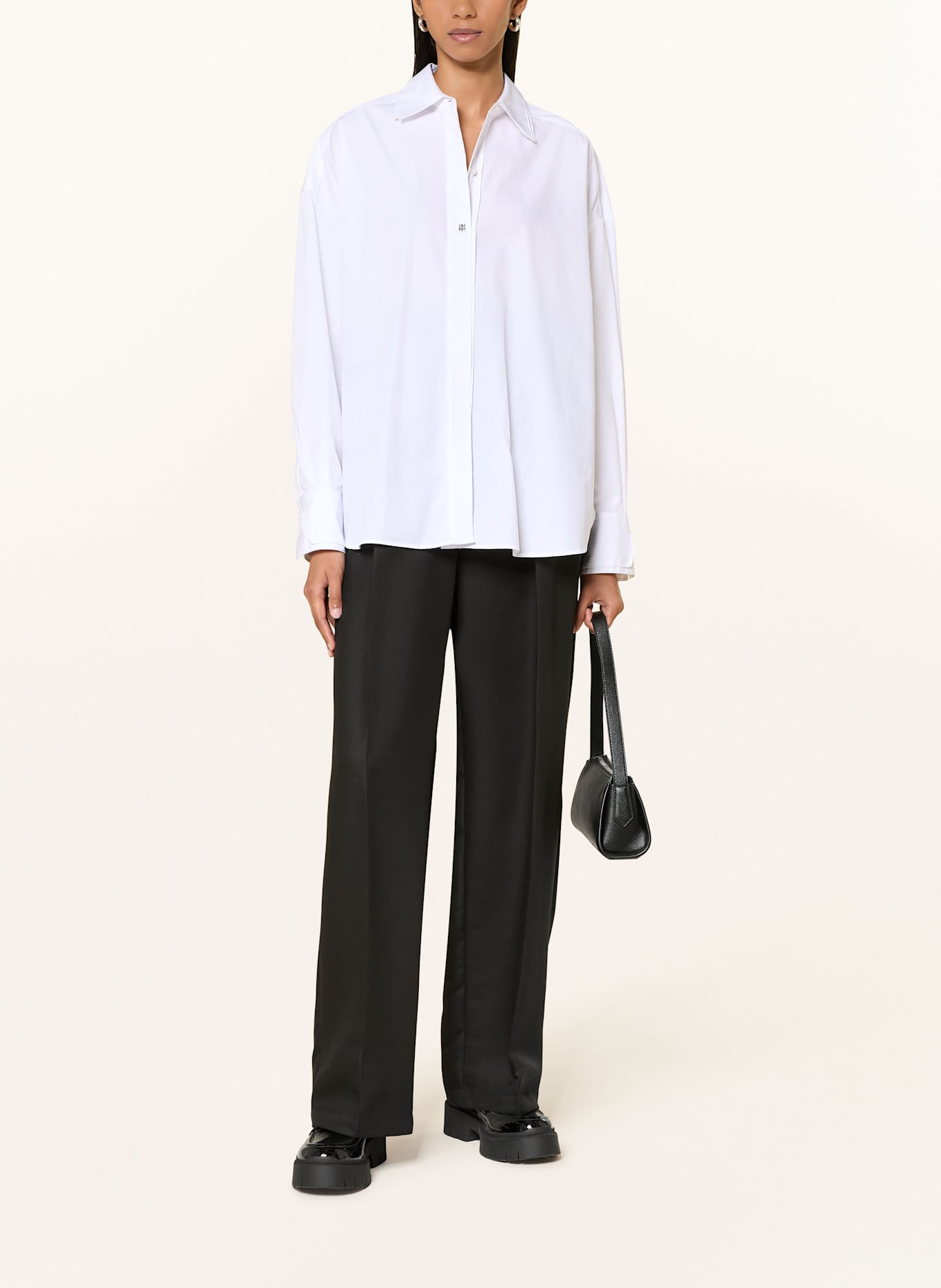 HUGO Oversized-Hemdbluse ECHARMING: WEISS