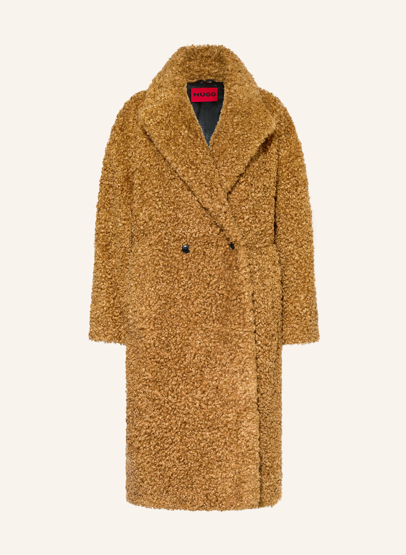 HUGO Teddyfell-Mantel MALITE: CAMEL