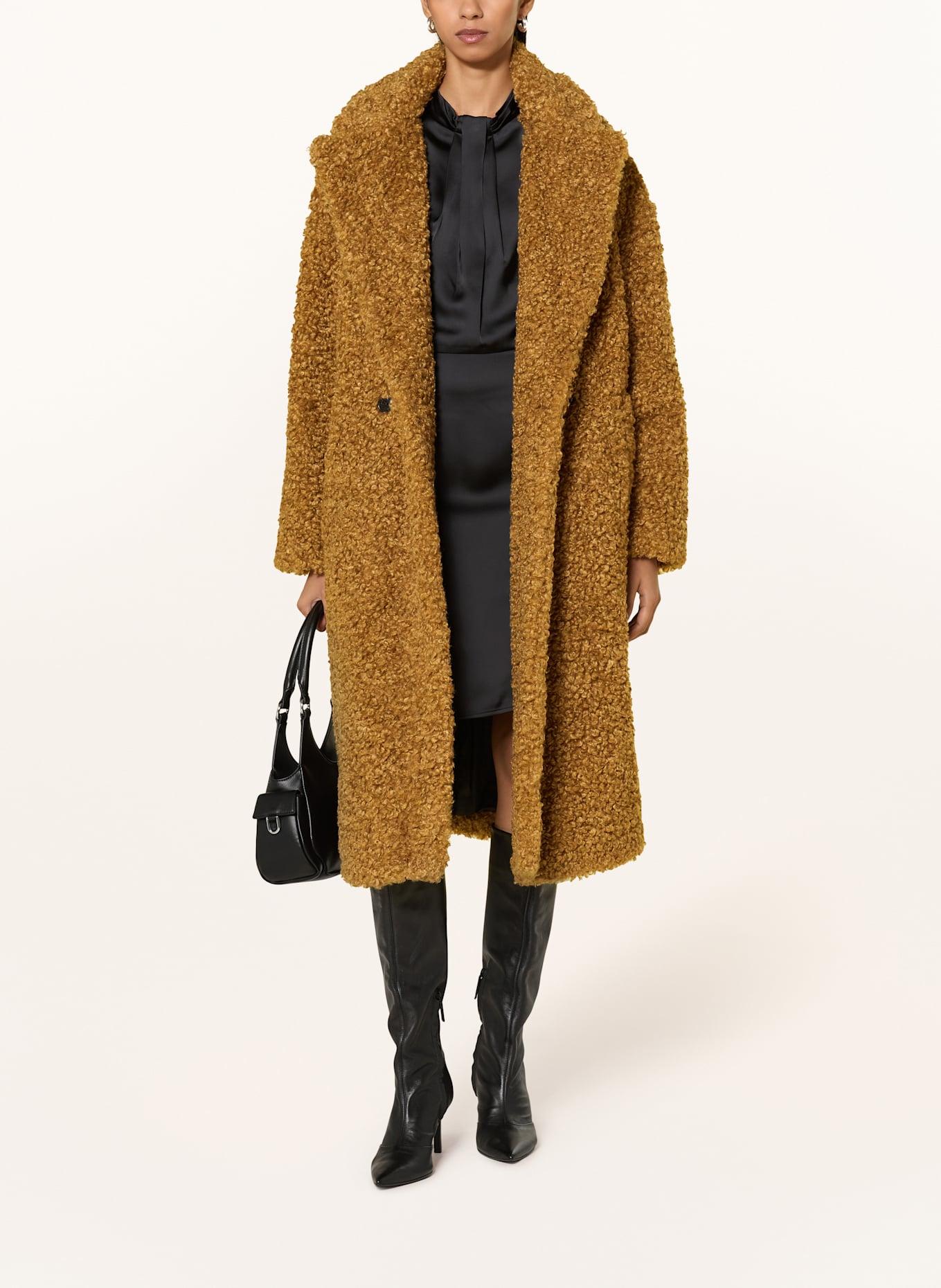 HUGO Teddyfell-Mantel MALITE: CAMEL