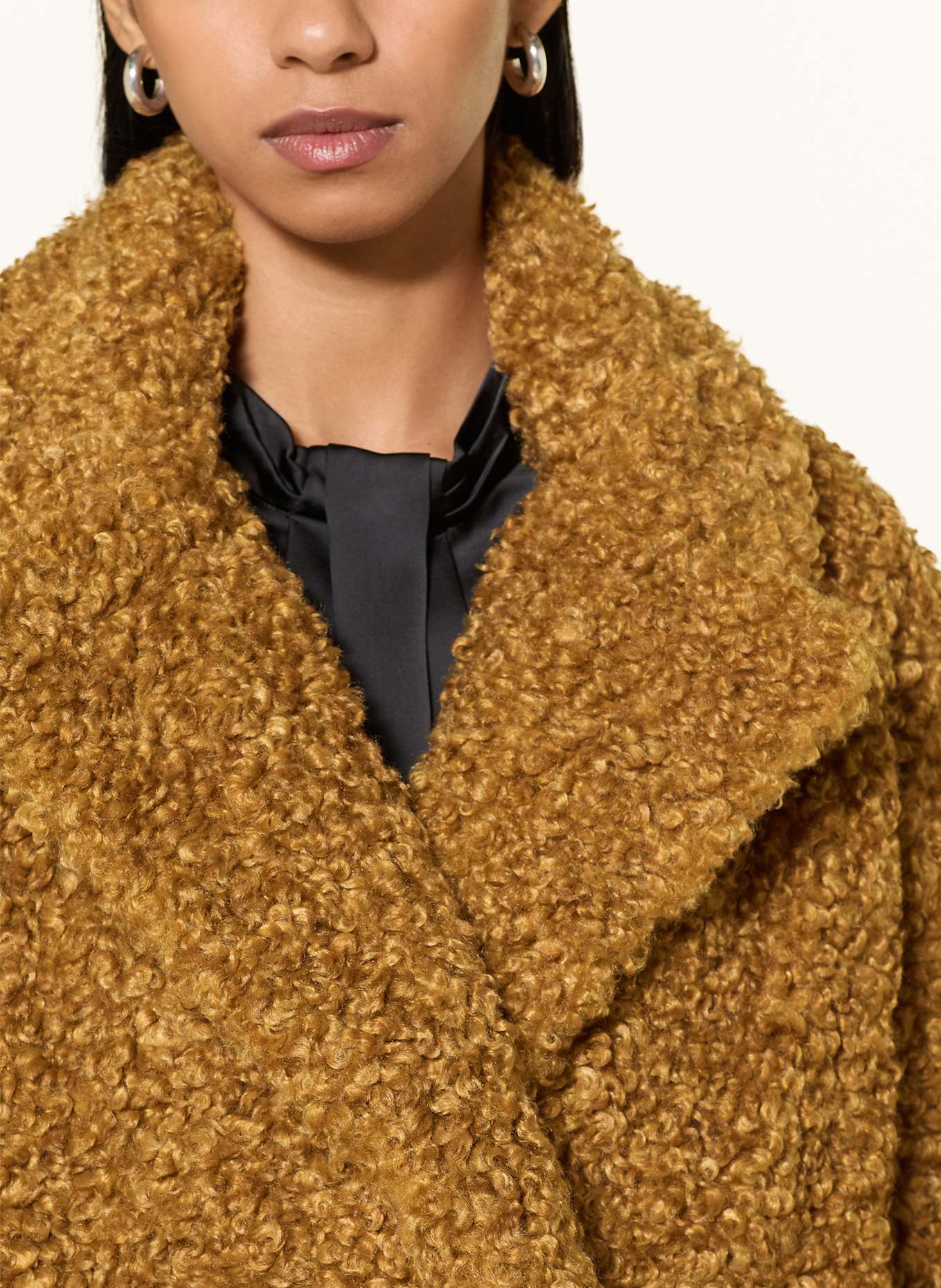 HUGO Teddyfell-Mantel MALITE: CAMEL