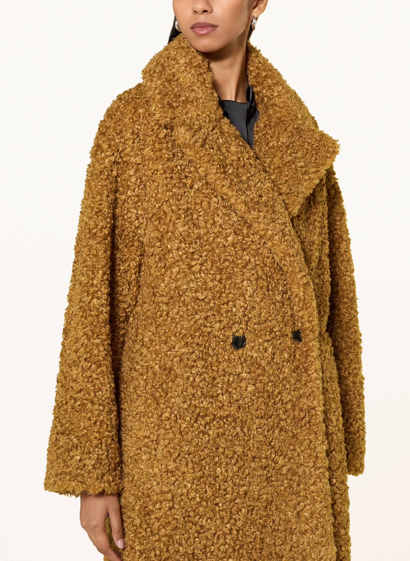 HUGO Teddyfell-Mantel MALITE: CAMEL