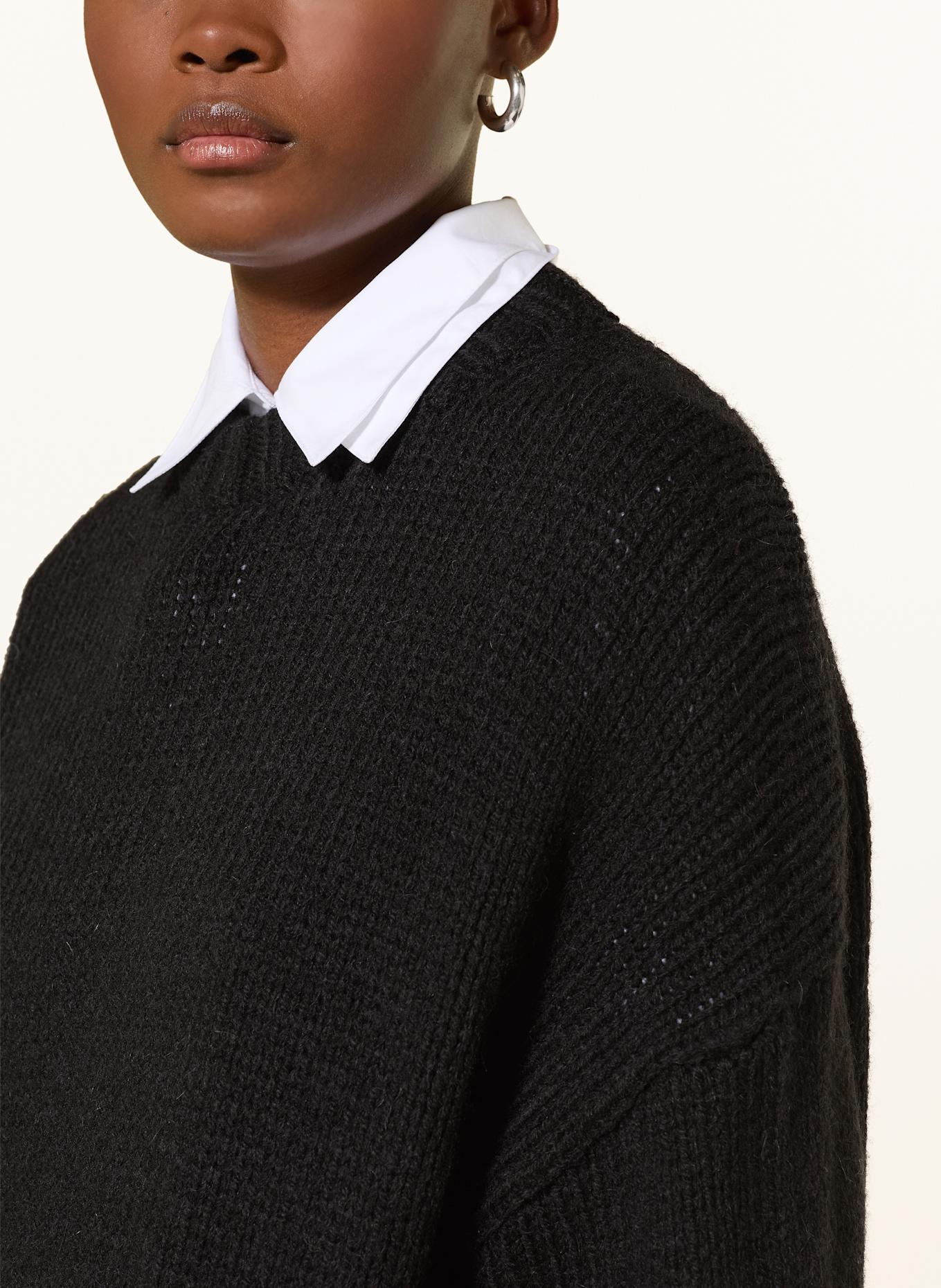 HUGO Pullover SIOLINO mit Alpaka: SCHWARZ