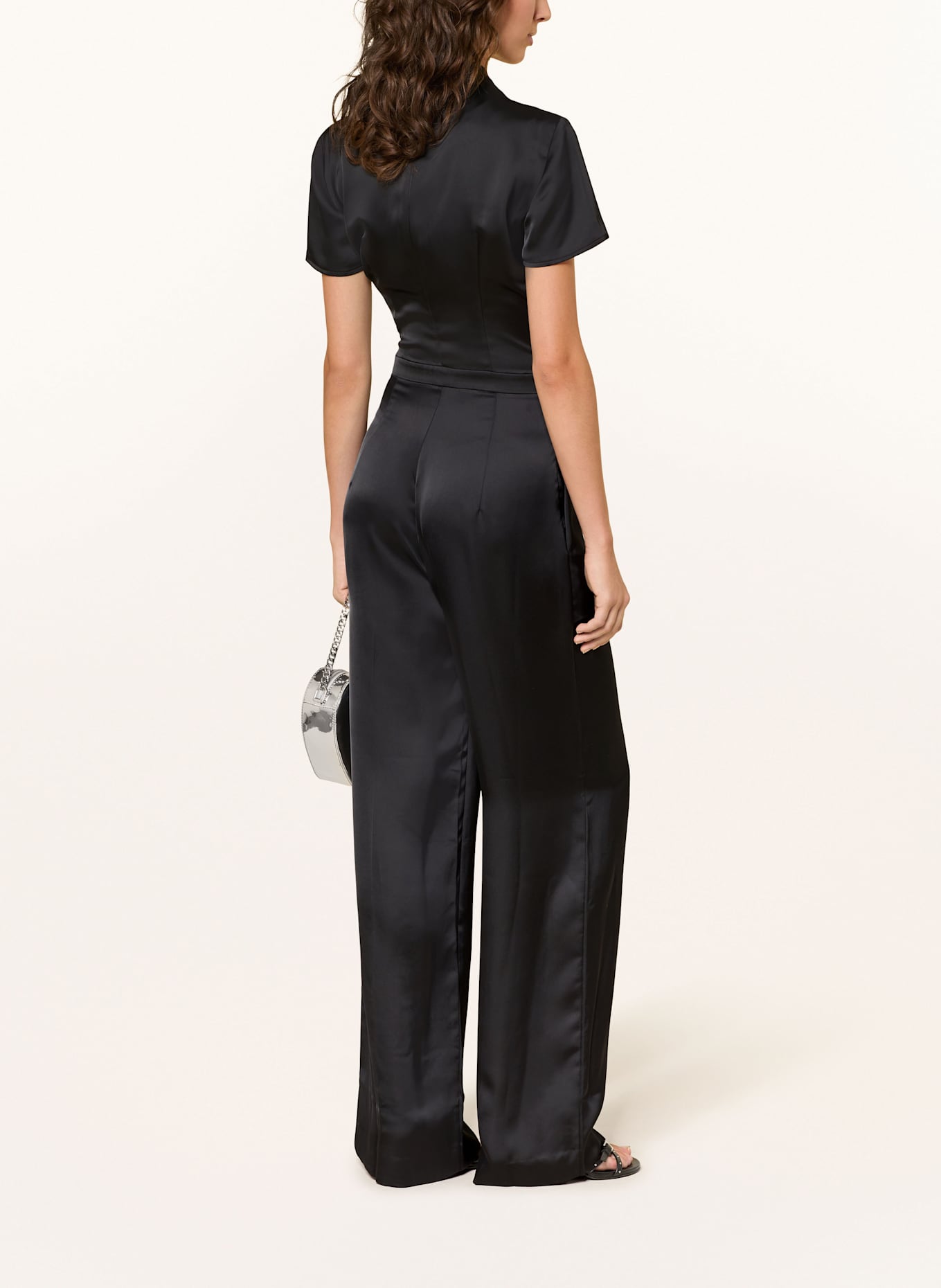 HUGO Satin-Jumpsuit KATENE: SCHWARZ
