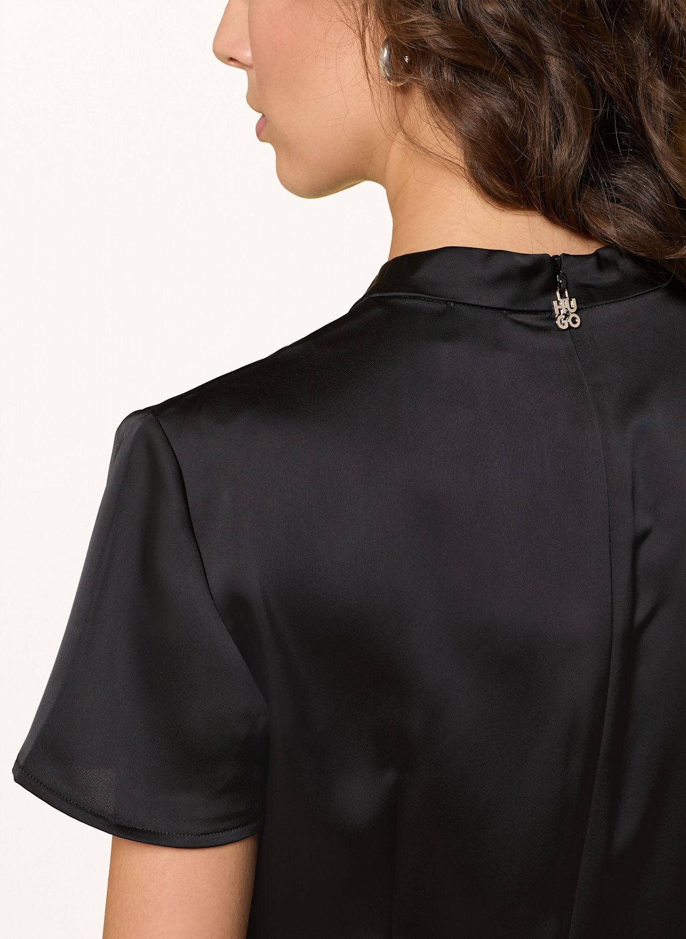 HUGO Satin-Jumpsuit KATENE: SCHWARZ