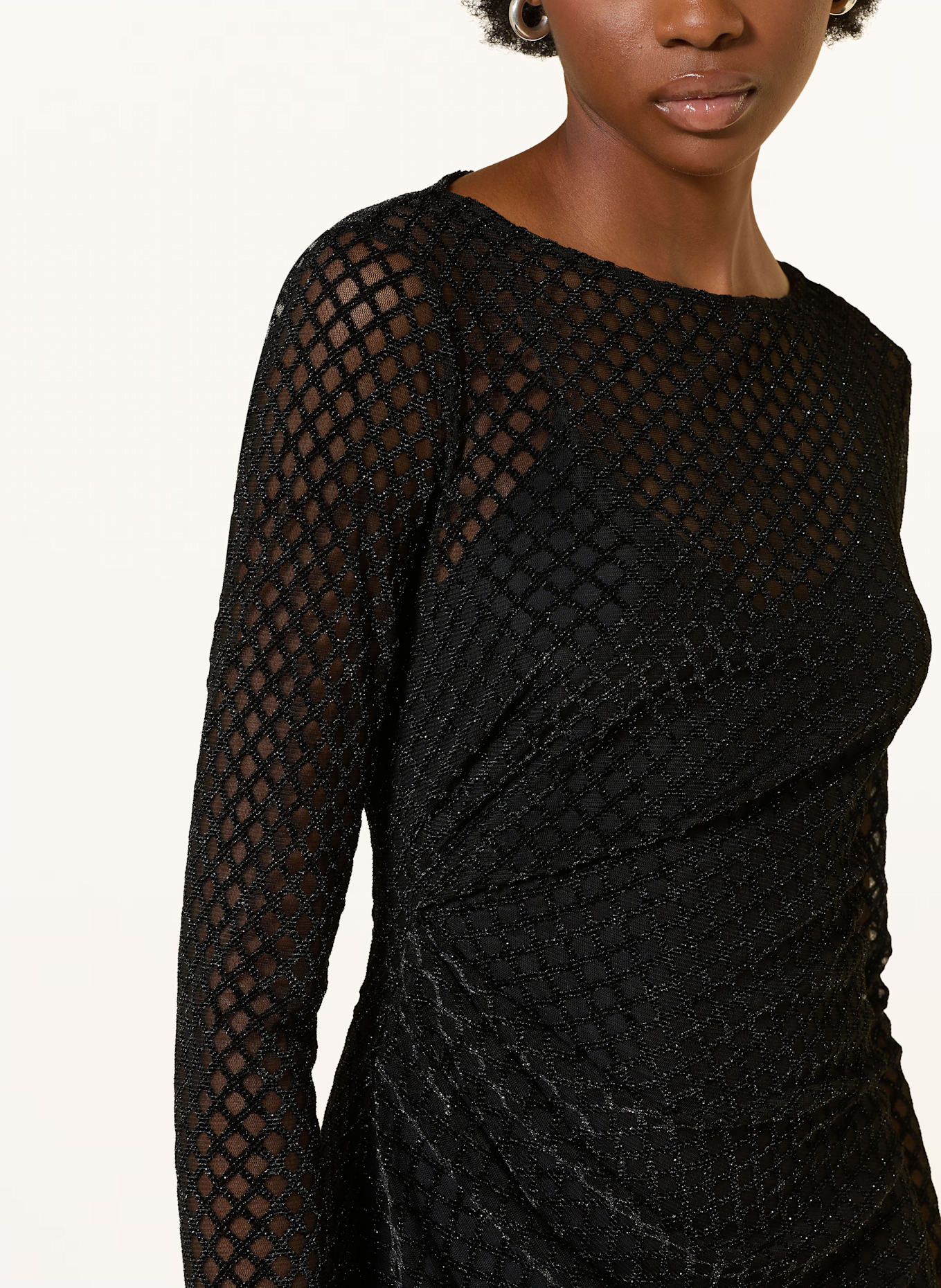 PATRIZIA PEPE Cocktailkleid aus Mesh: SCHWARZ