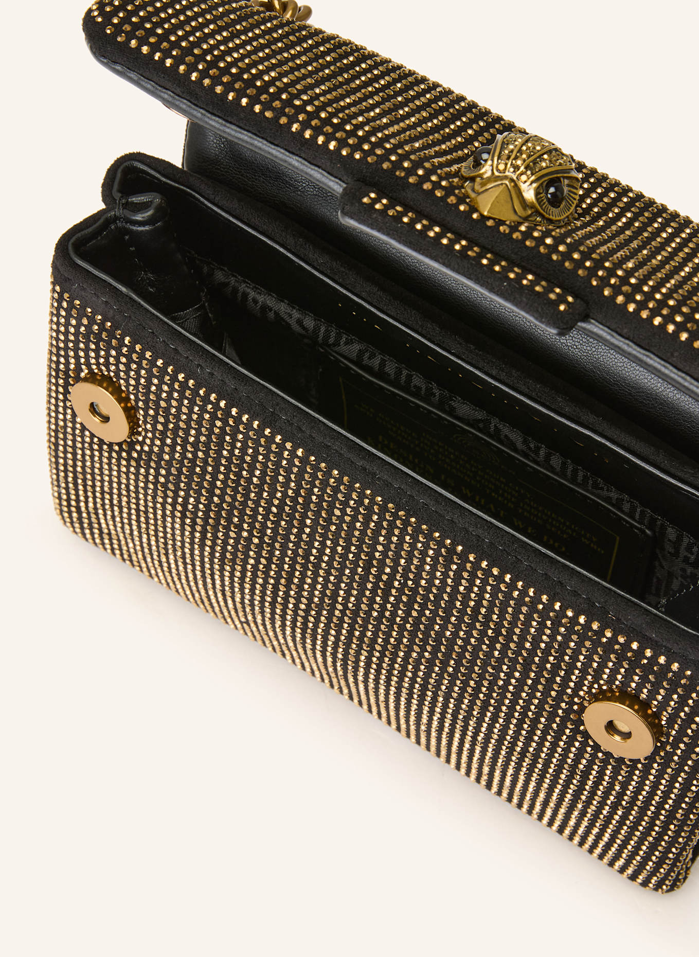 KURT GEIGER Umhängetasche KENSINGTON MINI mit Schmucksteinen: GOLD