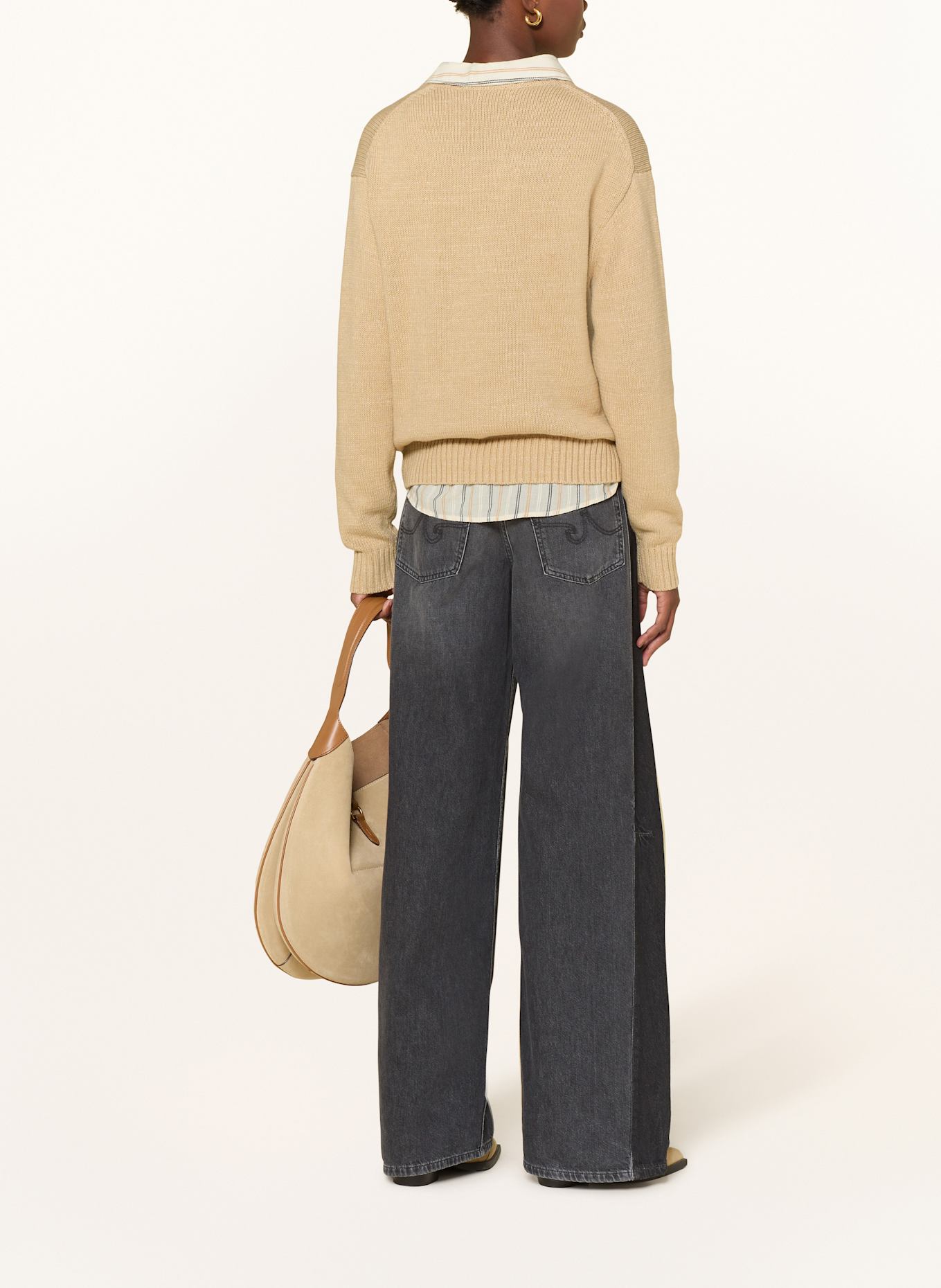 POLO RALPH LAUREN Pullover: HELLBRAUN / DUNKELBRAUN / GRÜN