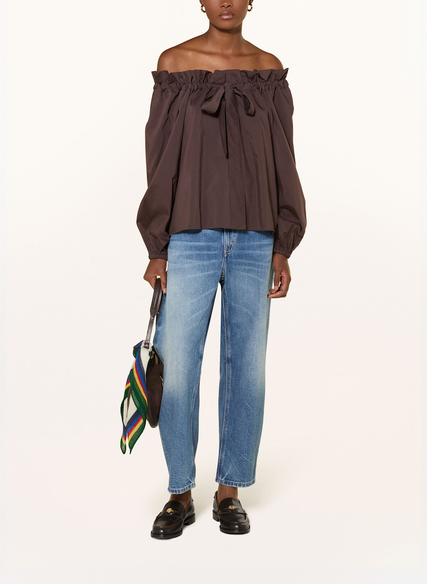 POLO RALPH LAUREN Shirt blouse: DARK BROWN