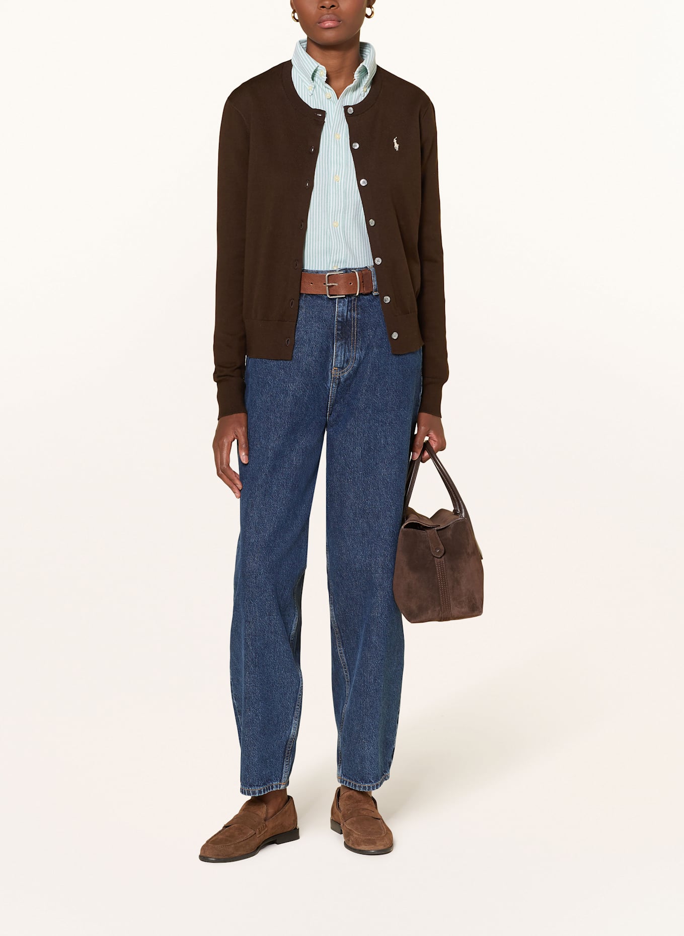 POLO RALPH LAUREN Strickjacke: DUNKELBRAUN