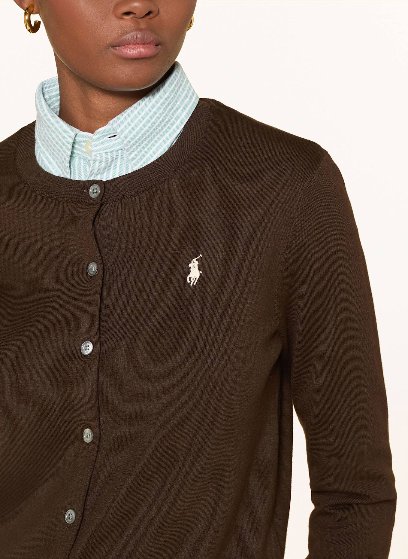 POLO RALPH LAUREN Strickjacke: DUNKELBRAUN