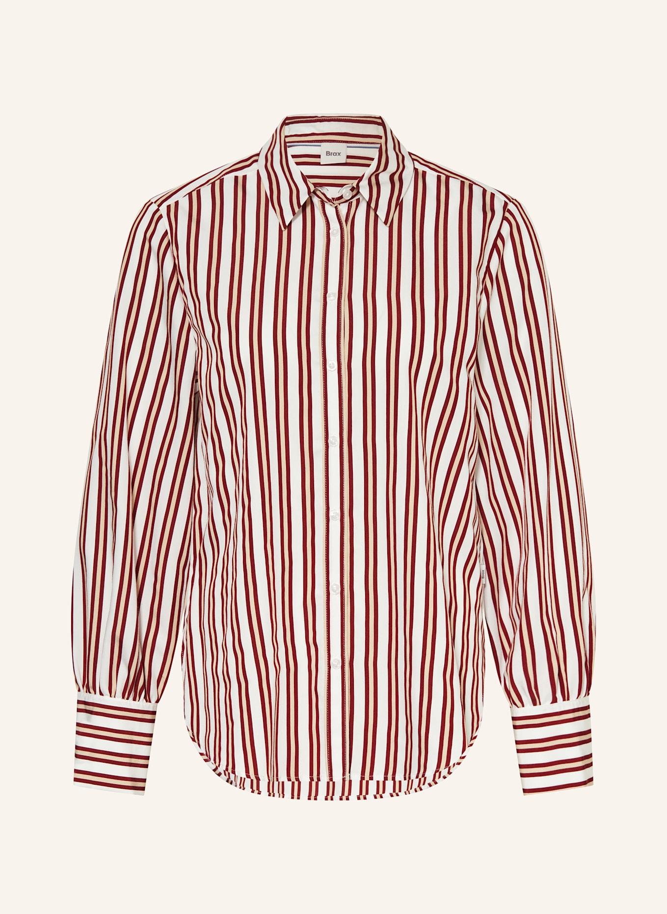 BRAX Hemdbluse VIC: WEISS / DUNKELROT / CREME