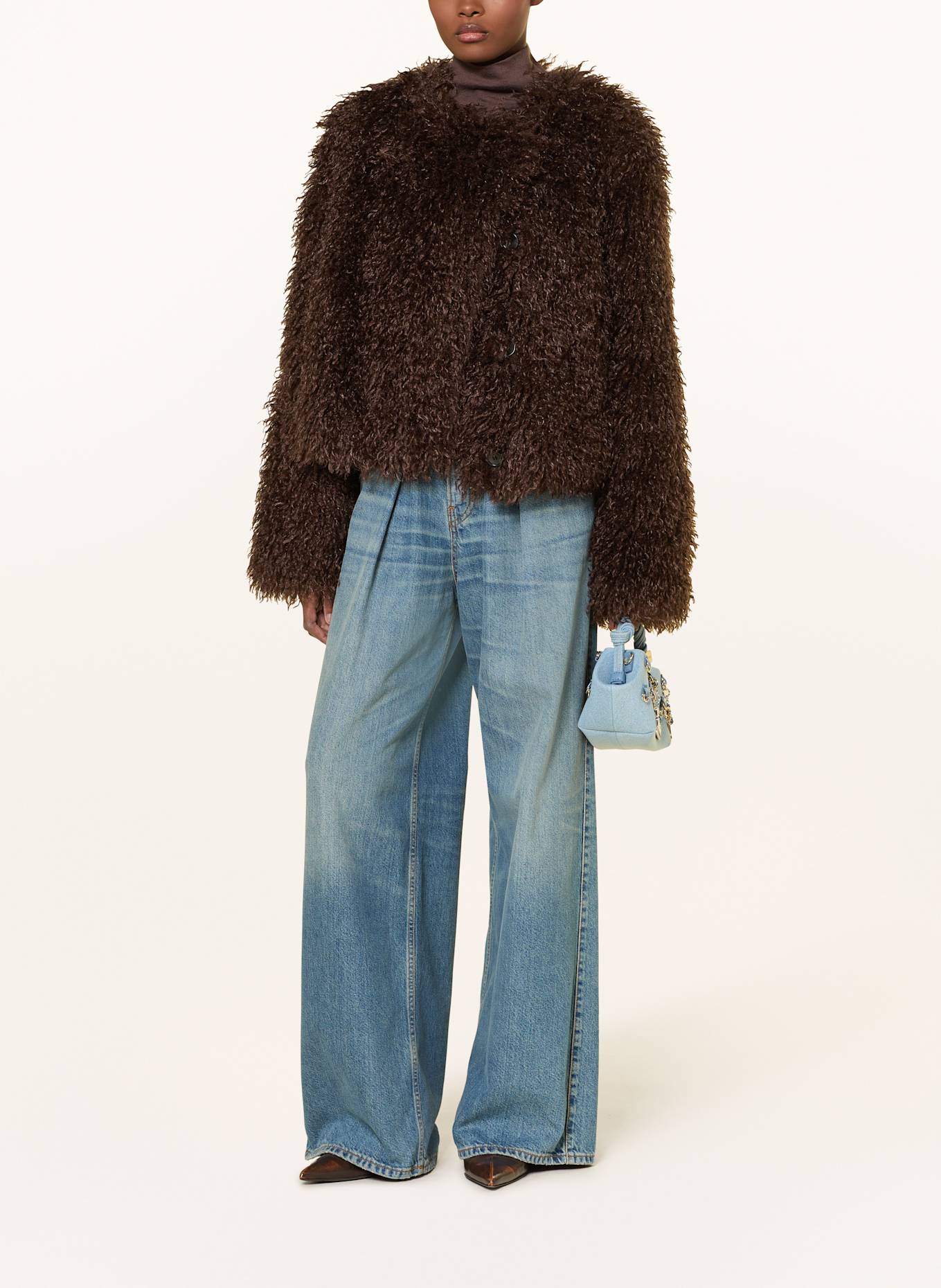 MRS & HUGS Kunstfell-Jacke: DUNKELBRAUN