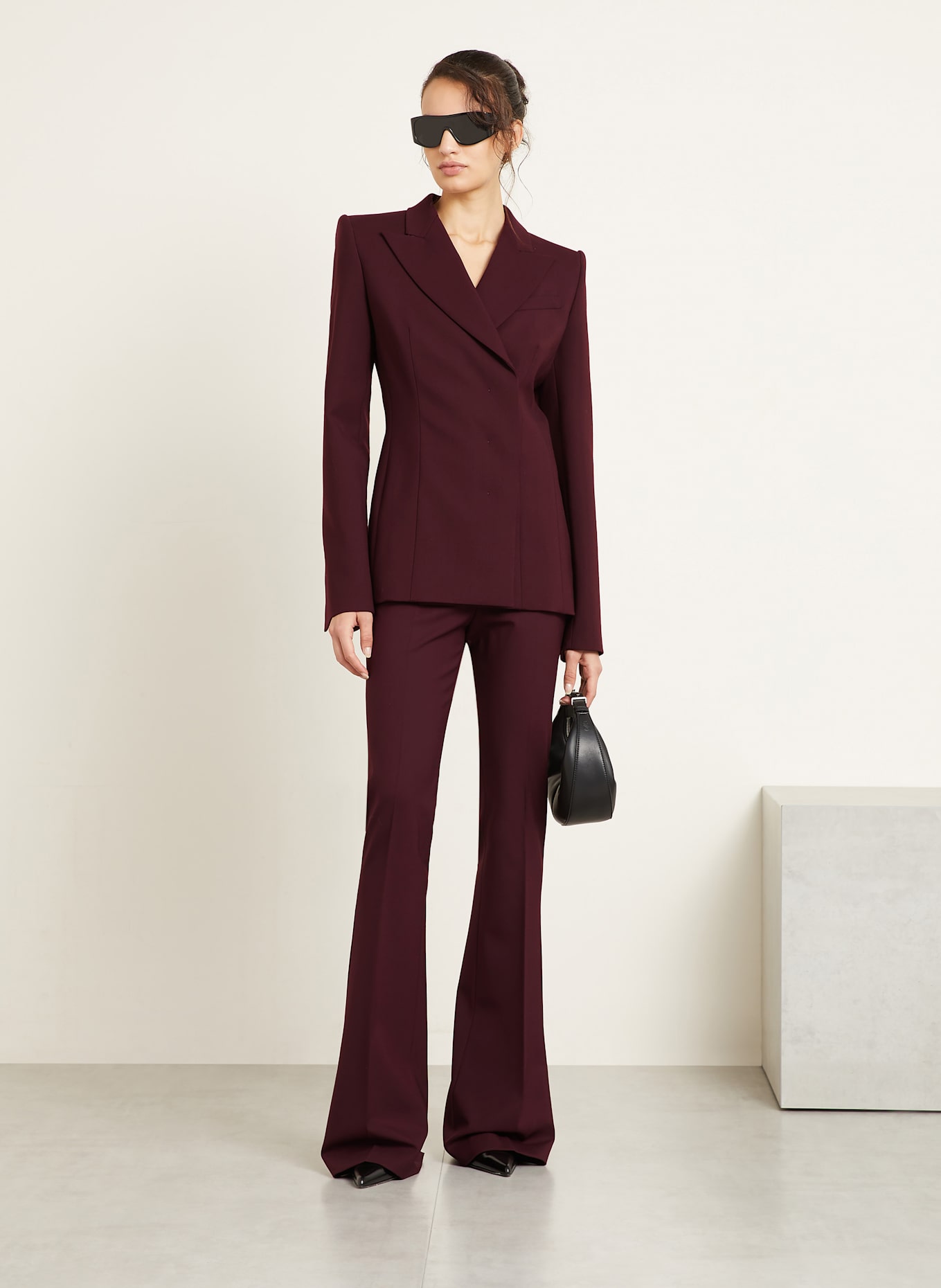 SPORTMAX Pantalon marinière FEBE: ROUGE FONCÉ