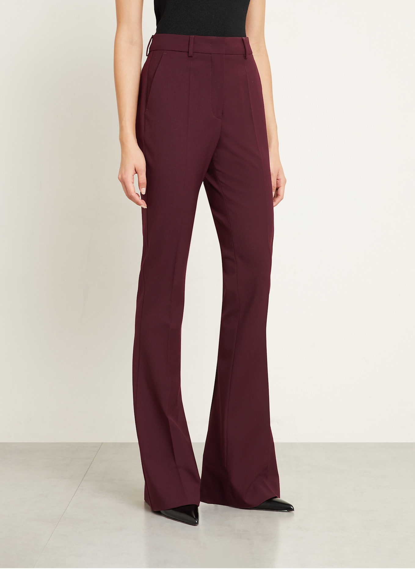 SPORTMAX Pantalon marinière FEBE: ROUGE FONCÉ