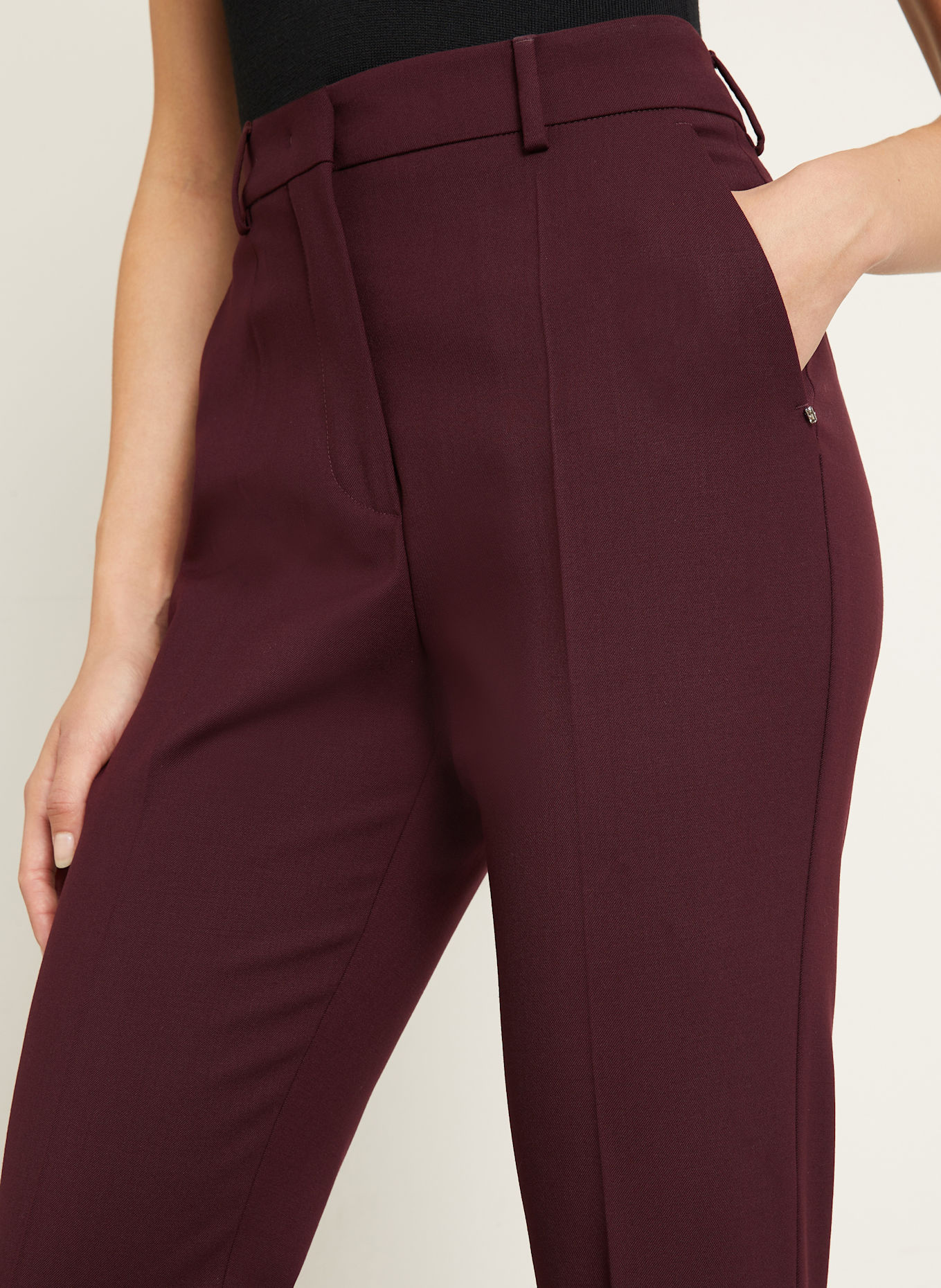 SPORTMAX Pantalon marinière FEBE: ROUGE FONCÉ