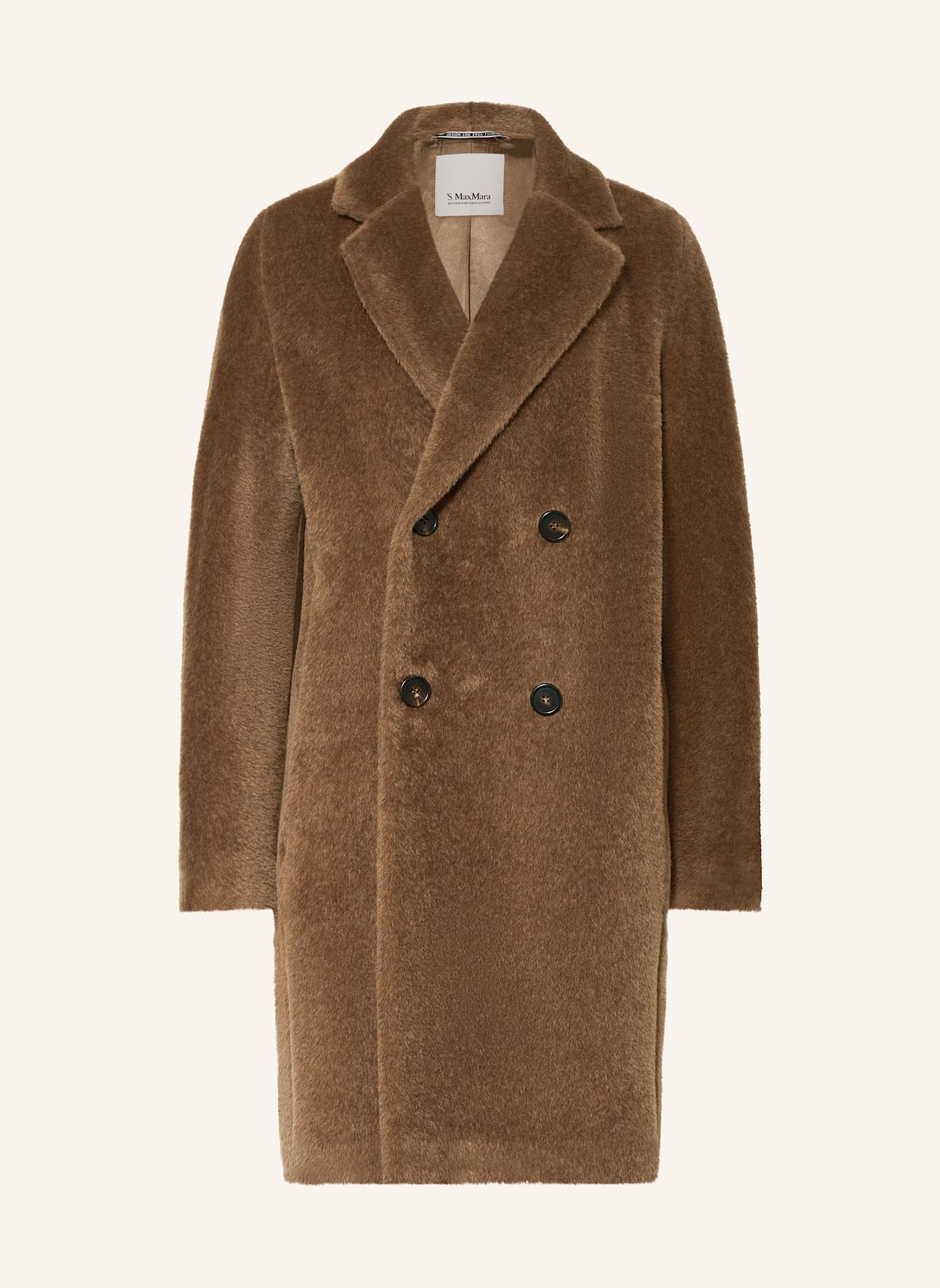 S Max Mara Kunstfell-Mantel ROSETO mit Alpaka: CAMEL