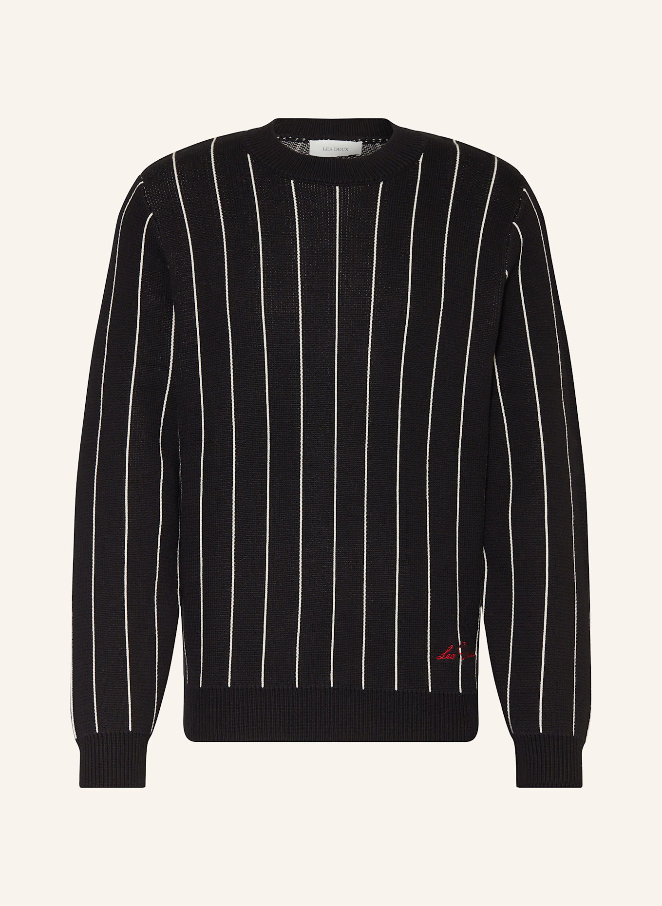 LES DEUX Pullover GASTON: SCHWARZ / WEISS