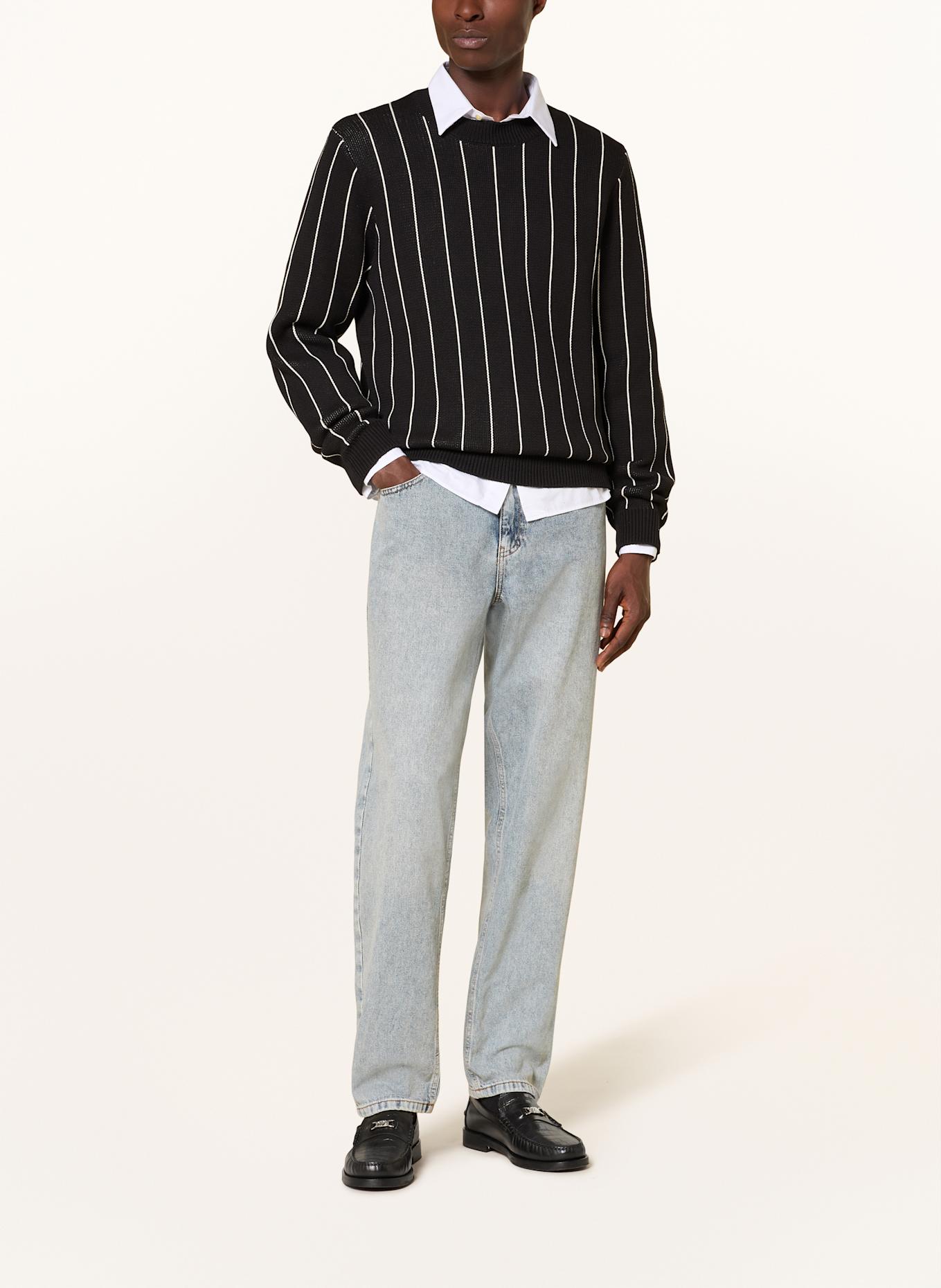 LES DEUX Pullover GASTON: SCHWARZ / WEISS