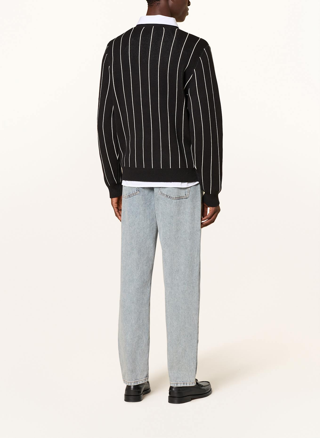 LES DEUX Pullover GASTON: SCHWARZ / WEISS