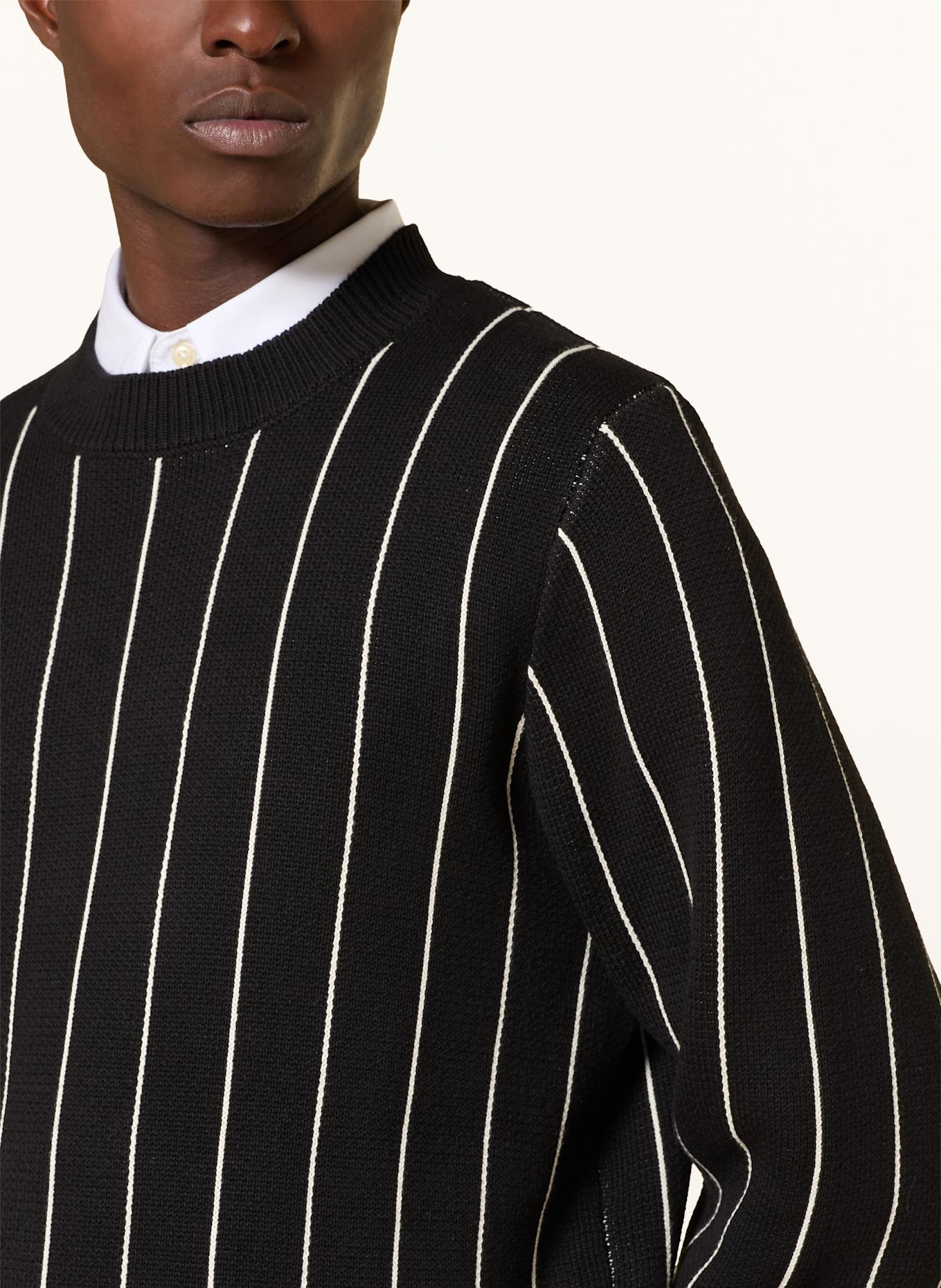 LES DEUX Pullover GASTON: SCHWARZ / WEISS