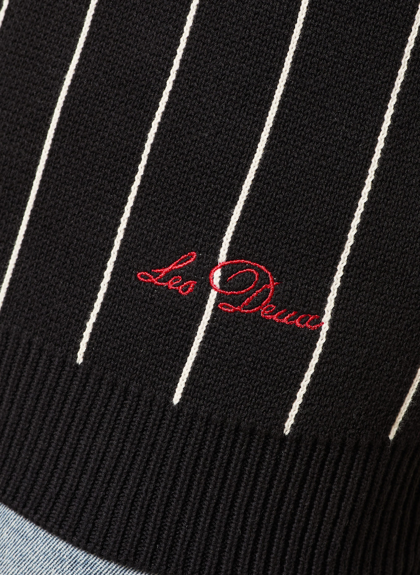 LES DEUX Pullover GASTON: SCHWARZ / WEISS