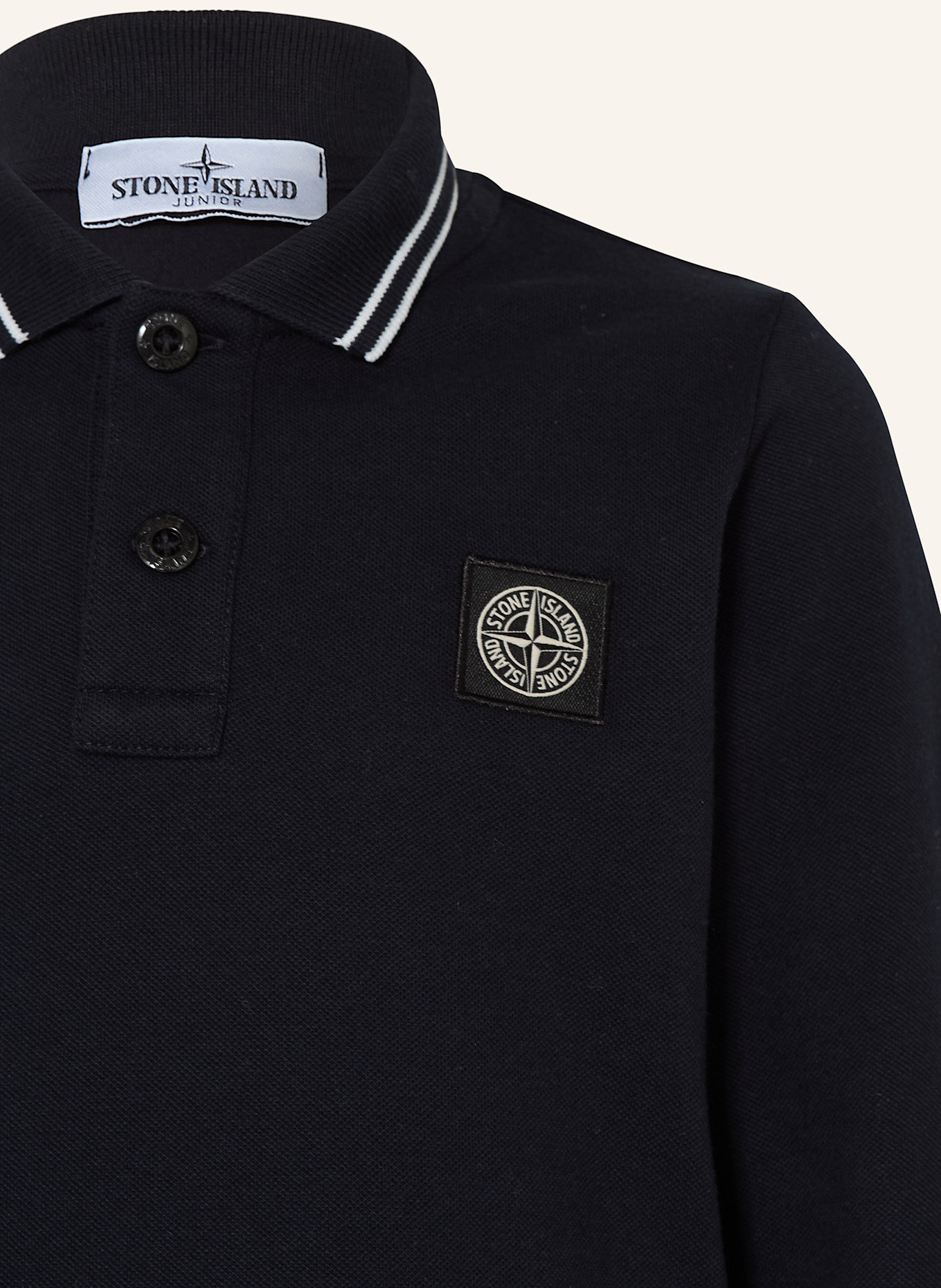STONE ISLAND JUNIOR Polokošile z piké: TMAVĚ MODRÁ / BÍLÁ