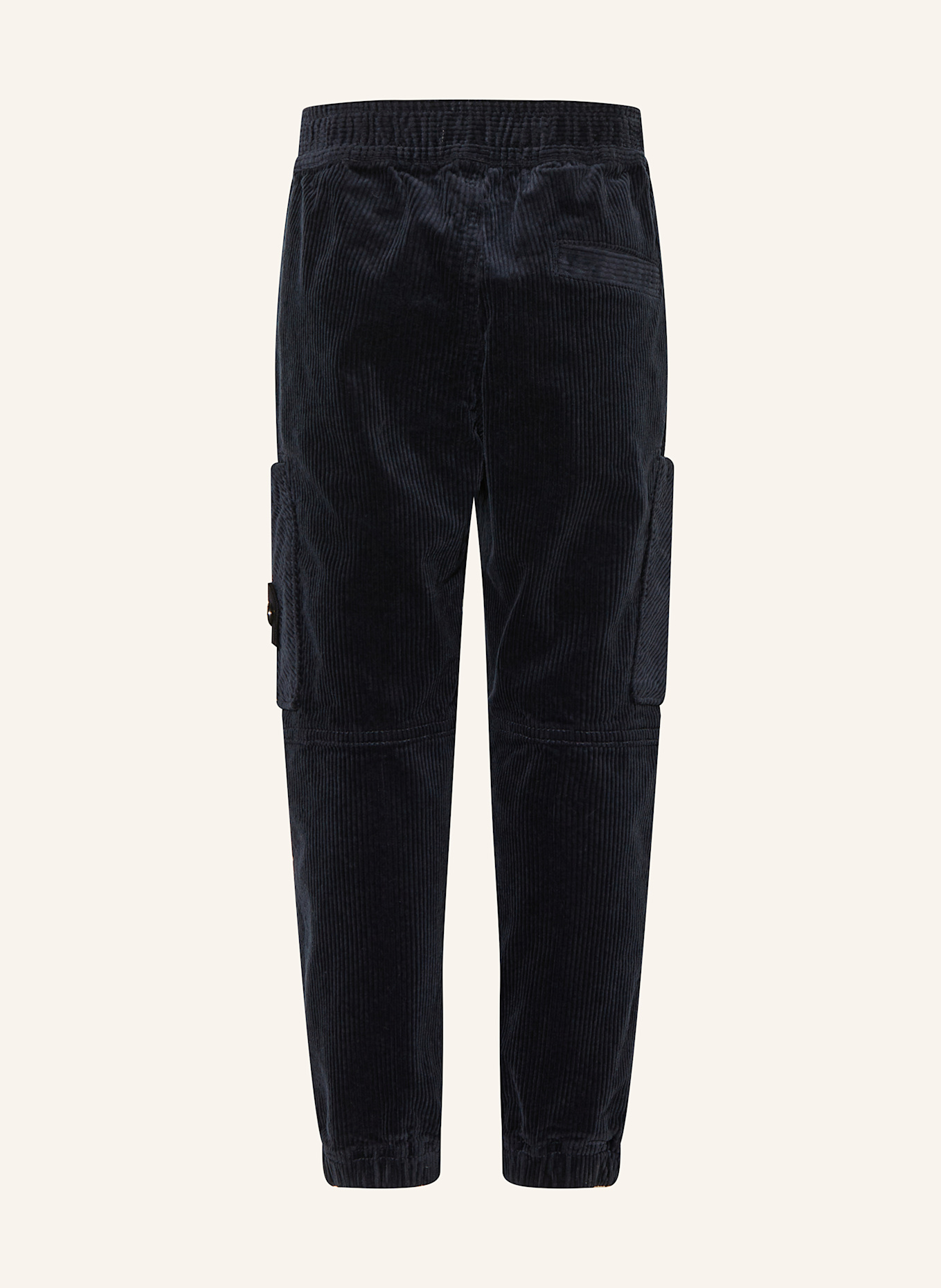 STONE ISLAND JUNIOR Cargo kalhoty Regular Tapered Fit z manšestru: TMAVĚ MODRÁ