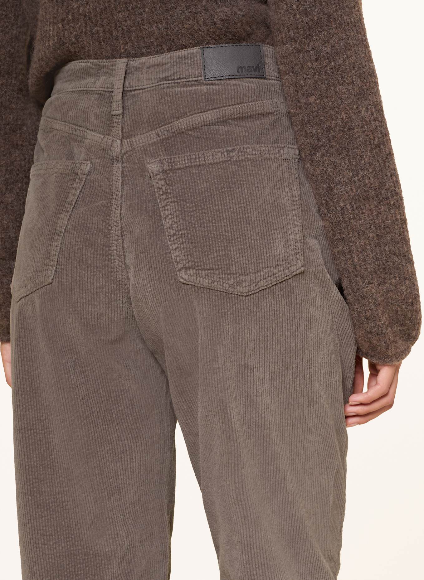 mavi 7/8-Hose LAURA aus Cord: TAUPE