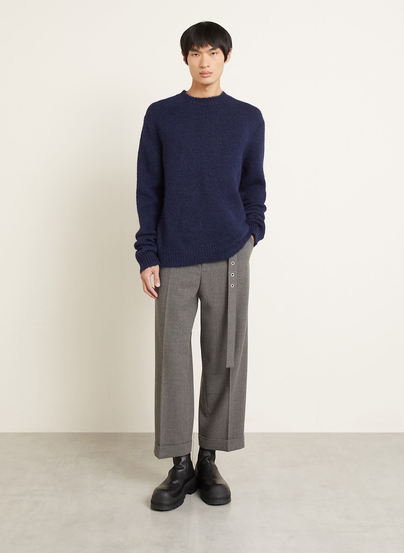 JIL SANDER Alpaca sweater: DARK BLUE