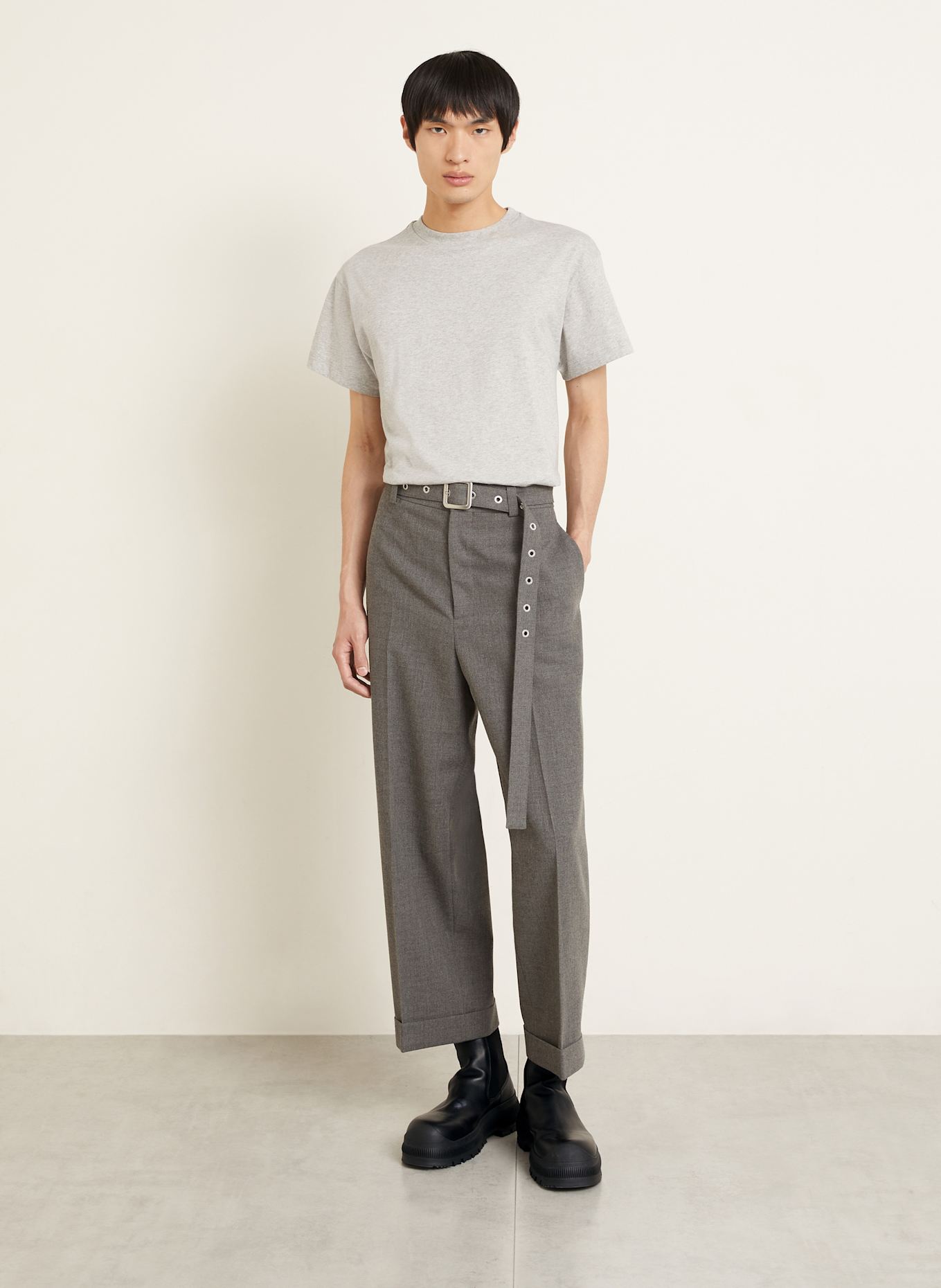 JIL SANDER 3er-Pack T-Shirts: SCHWARZ / WEISS / GRAU