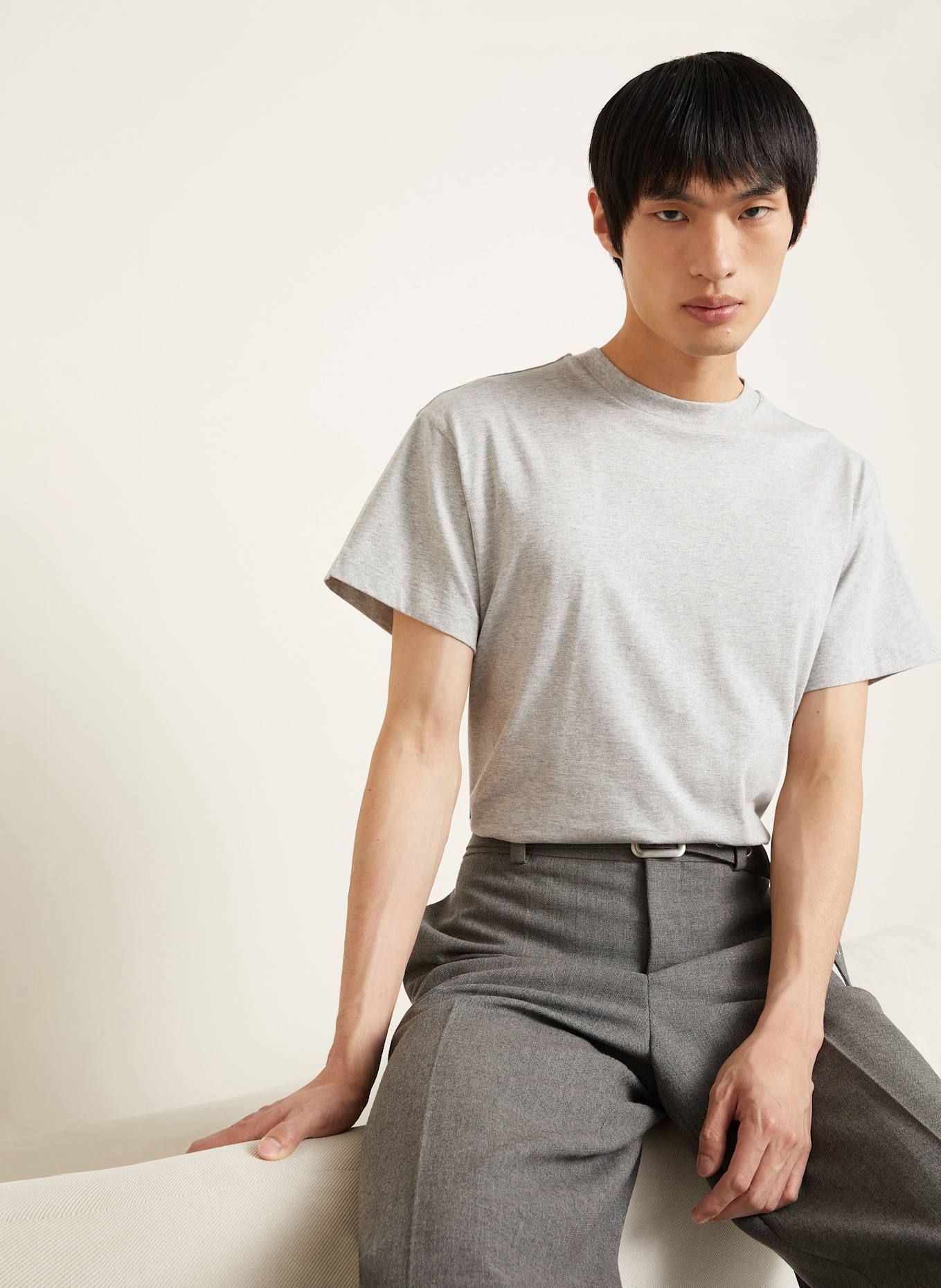 JIL SANDER 3er-Pack T-Shirts: SCHWARZ / WEISS / GRAU