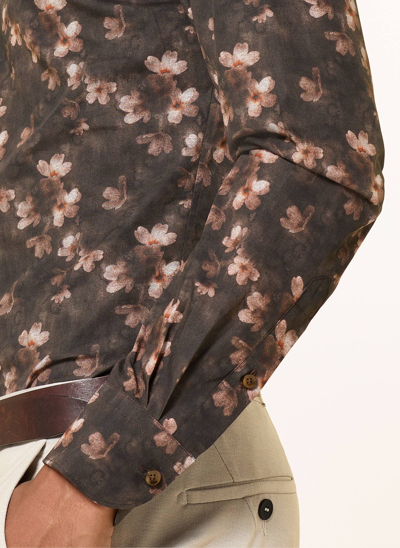 PROFUOMO Koszula slim fit: CIEMNOBRĄZOWY / JASNOBRĄZOWY