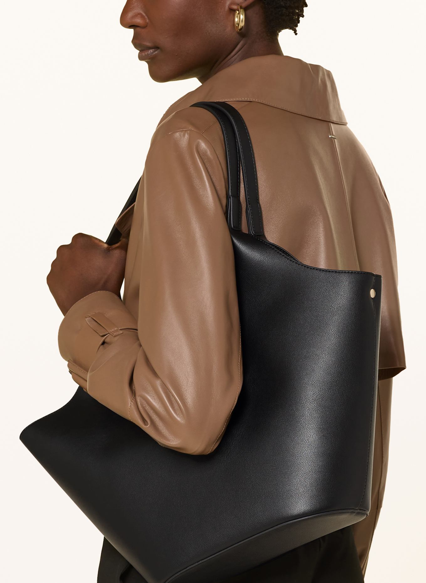 SEIDENFELT NELMA shopper with pouch: BLACK