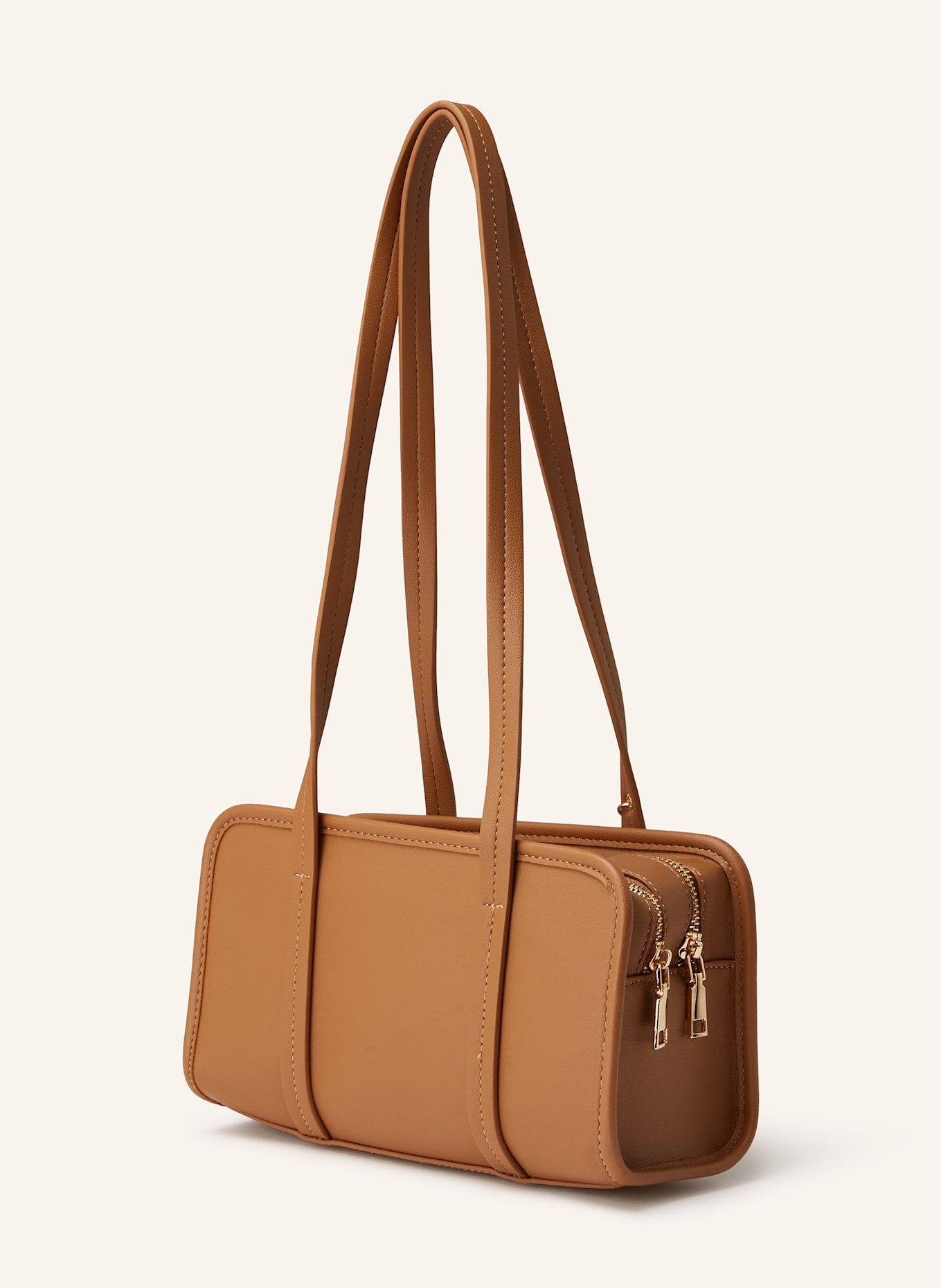 SEIDENFELT Schultertasche NELMA: HELLBRAUN