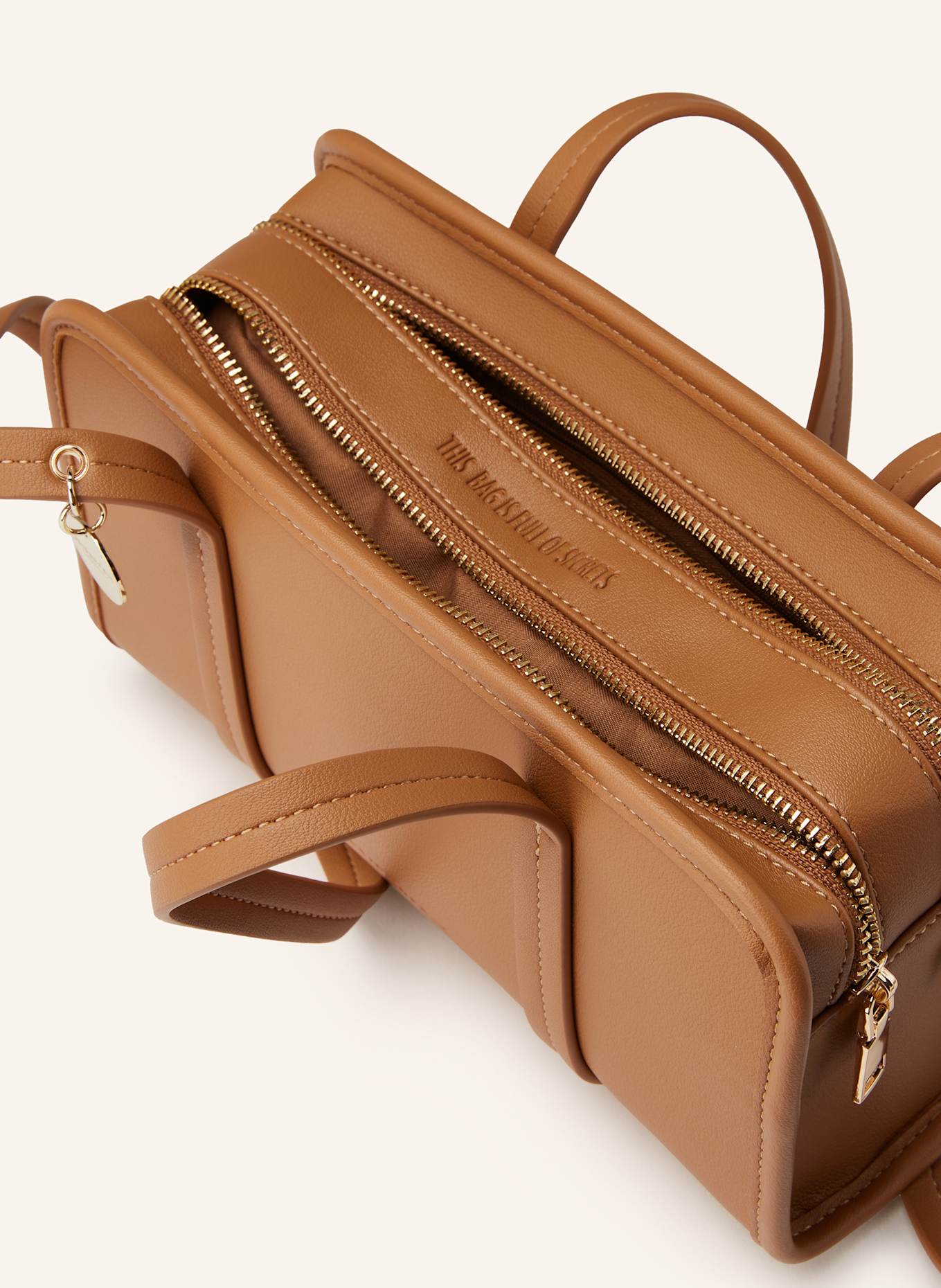 SEIDENFELT Schultertasche NELMA: HELLBRAUN