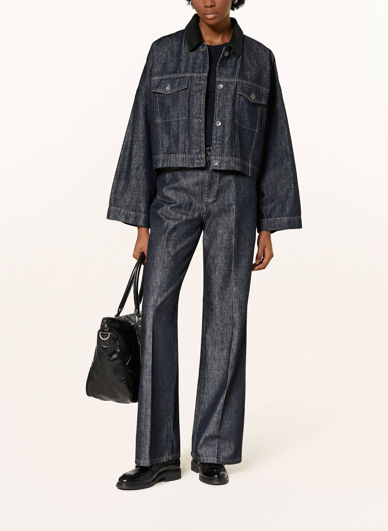 DRYKORN Kastenjacke HOLBROOKS in Jeansoptik: DUNKELBLAU