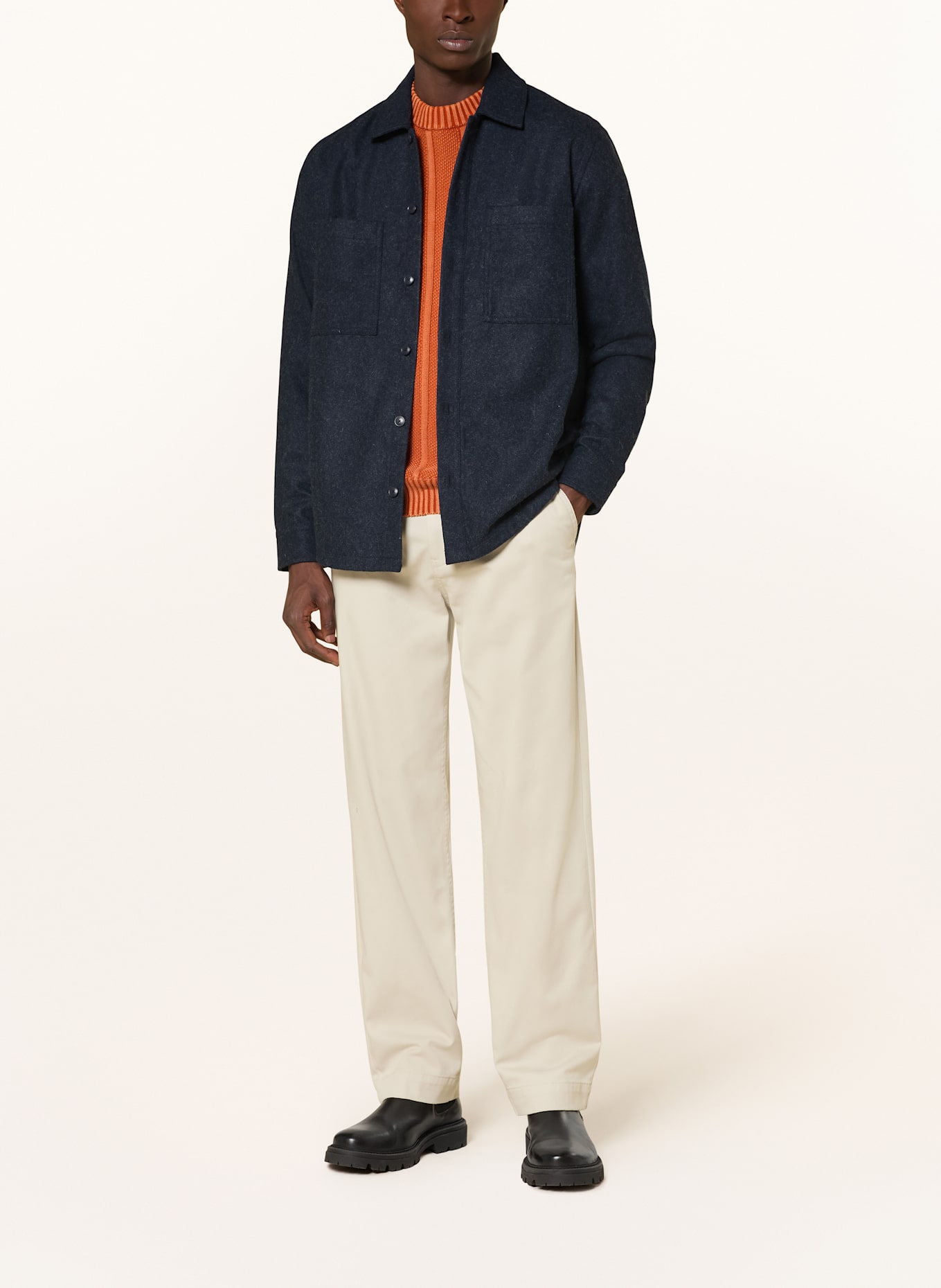BOSS Overshirt LOCKY: DUNKELBLAU