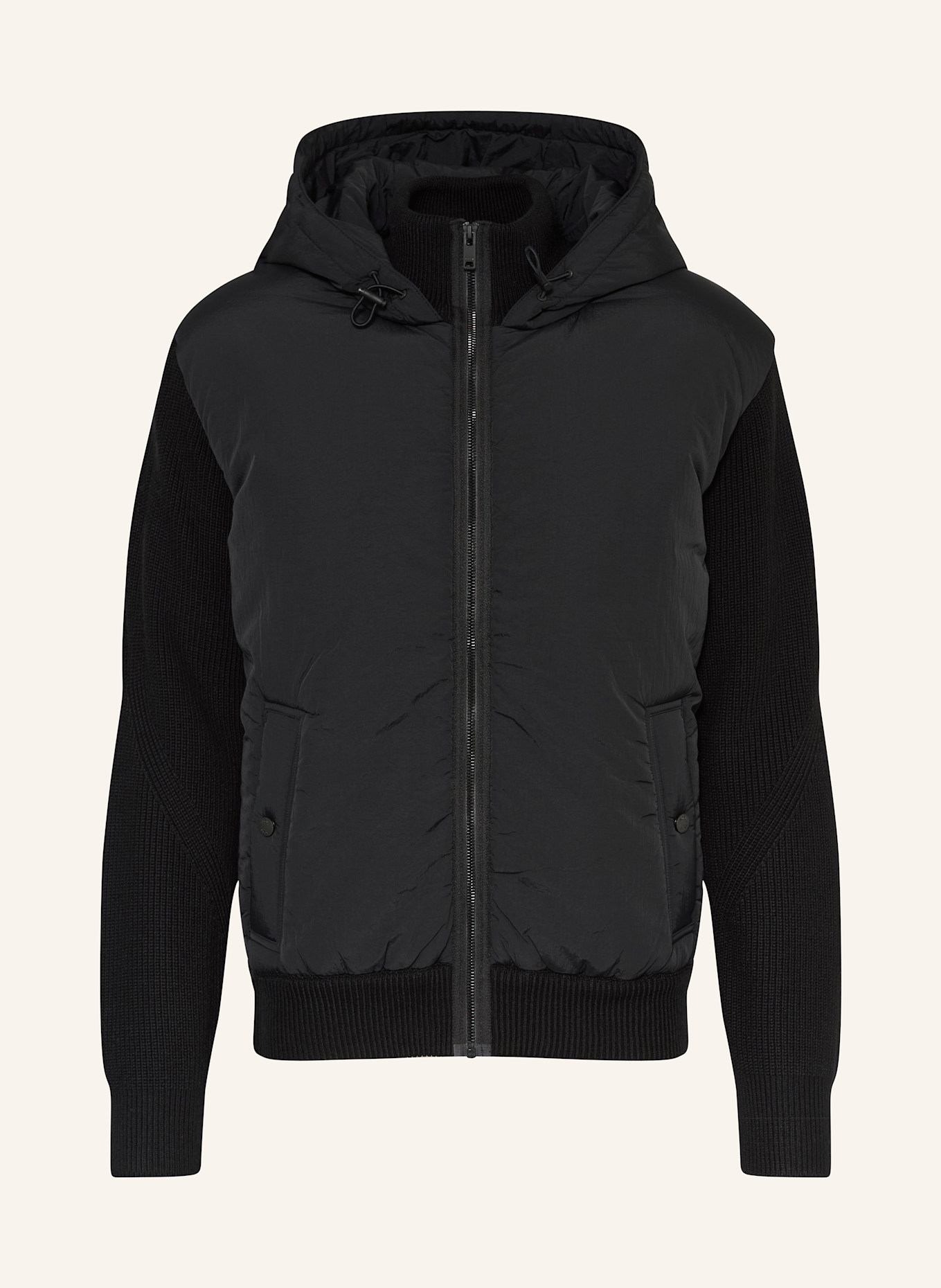 BOSS Jacke KIACCIO im Materialmix: SCHWARZ