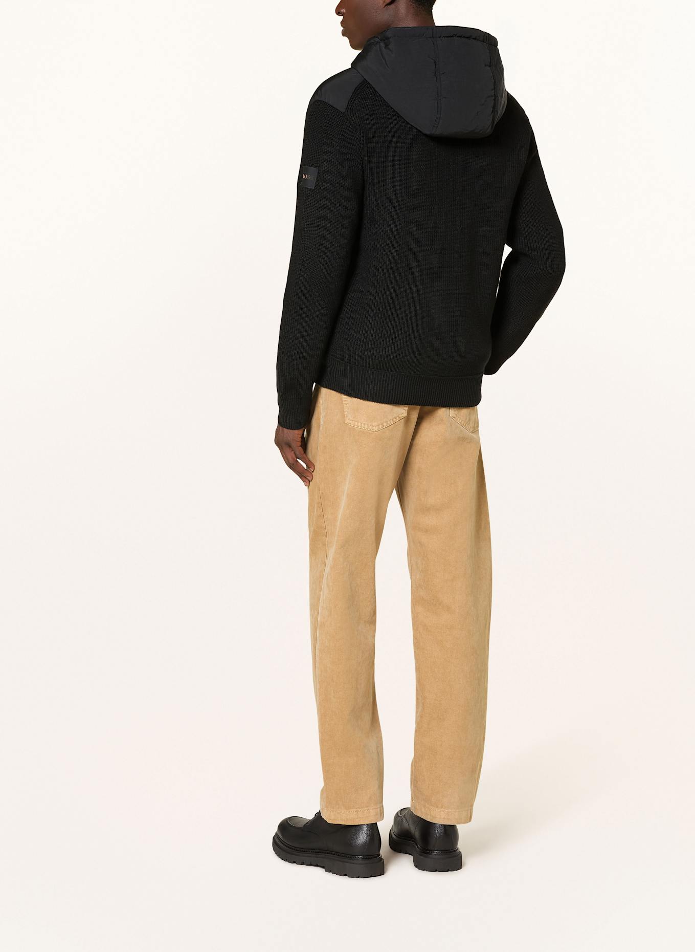 BOSS Jacke KIACCIO im Materialmix: SCHWARZ