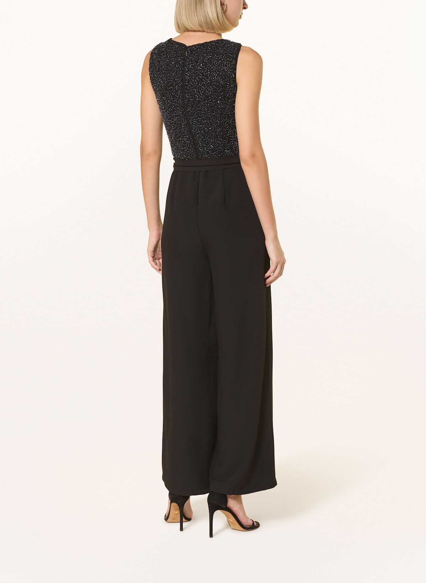 APART Jumpsuit mit Schmuckperlen: DUNKELBLAU / SCHWARZ
