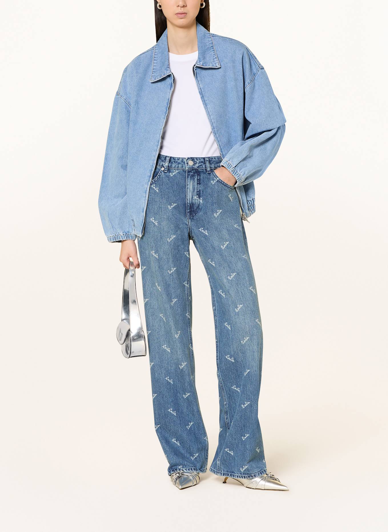 Lala Berlin Wide Leg Jeans PAOLA: WASHED BLUE
