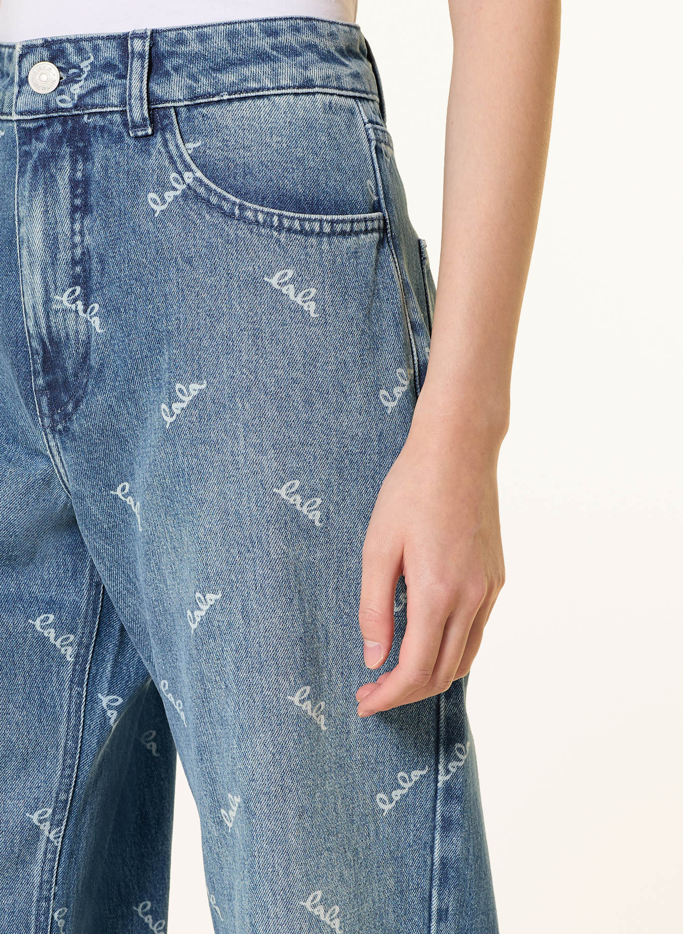 Lala Berlin Wide Leg Jeans PAOLA: WASHED BLUE