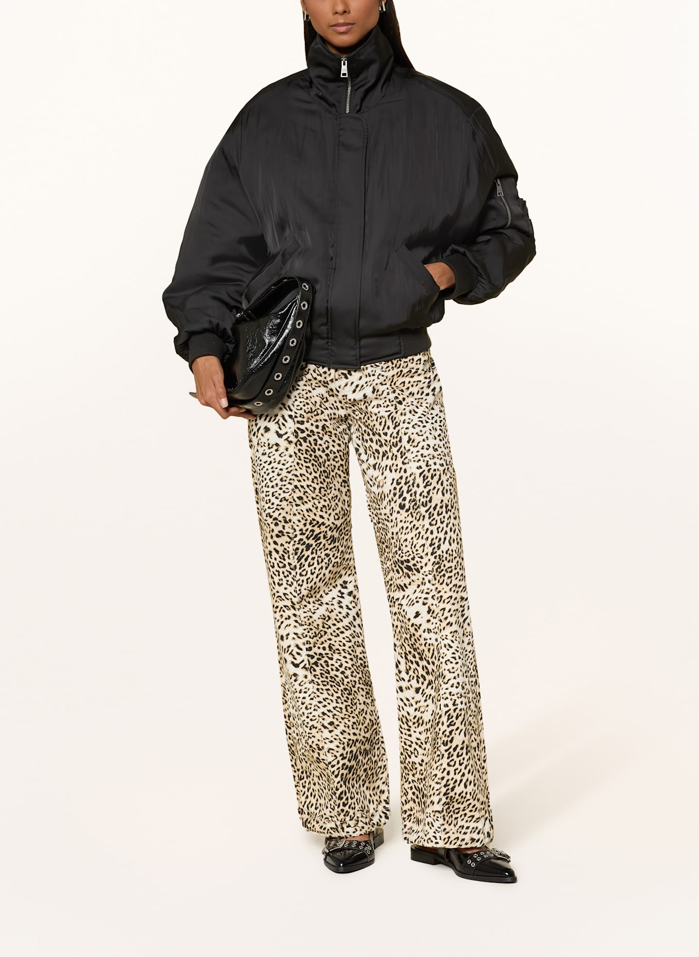 Lala Berlin Satinblouson JONNA: SCHWARZ