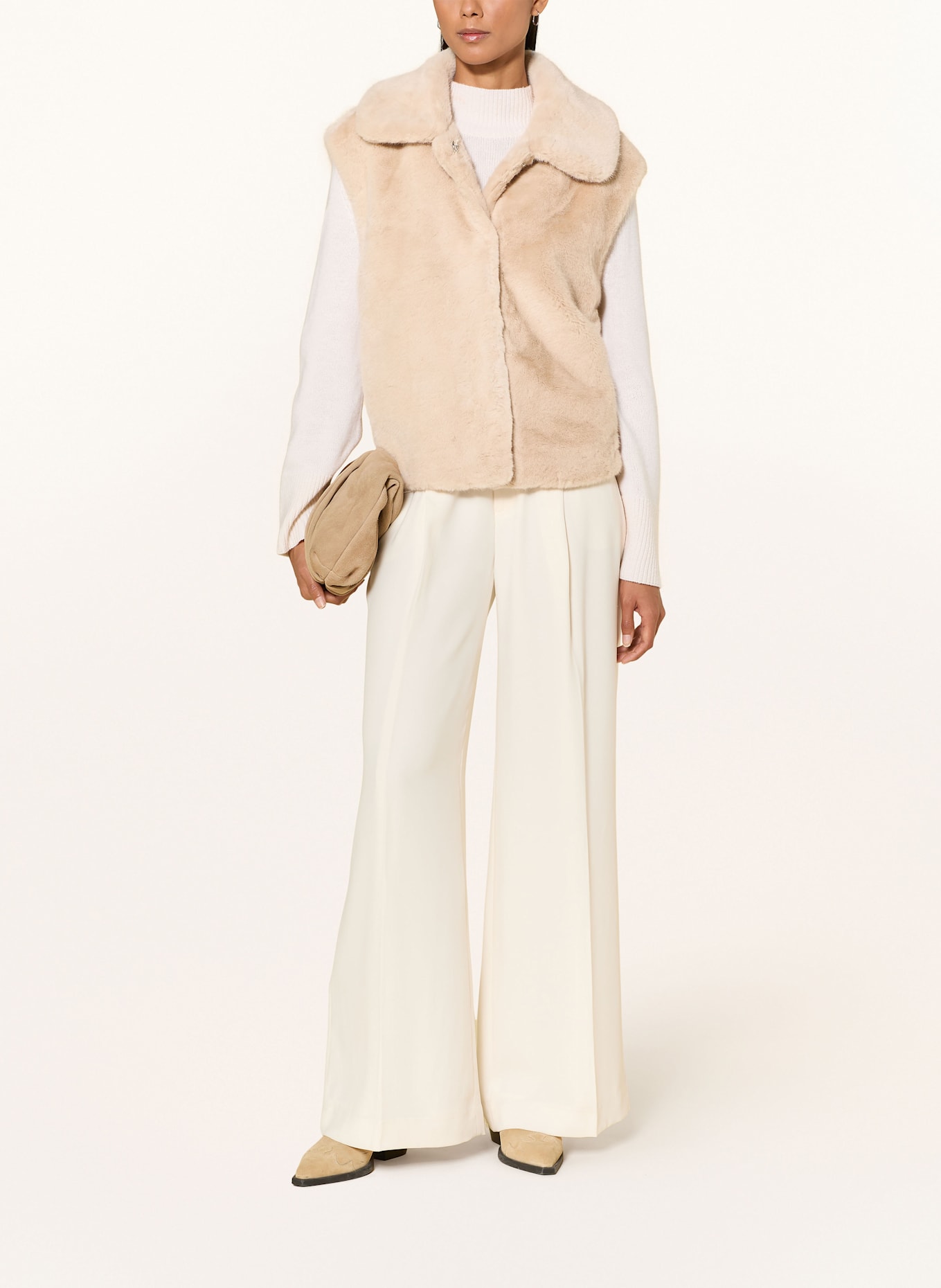 Miss Lagotte Weste aus Kunsfell: CREME